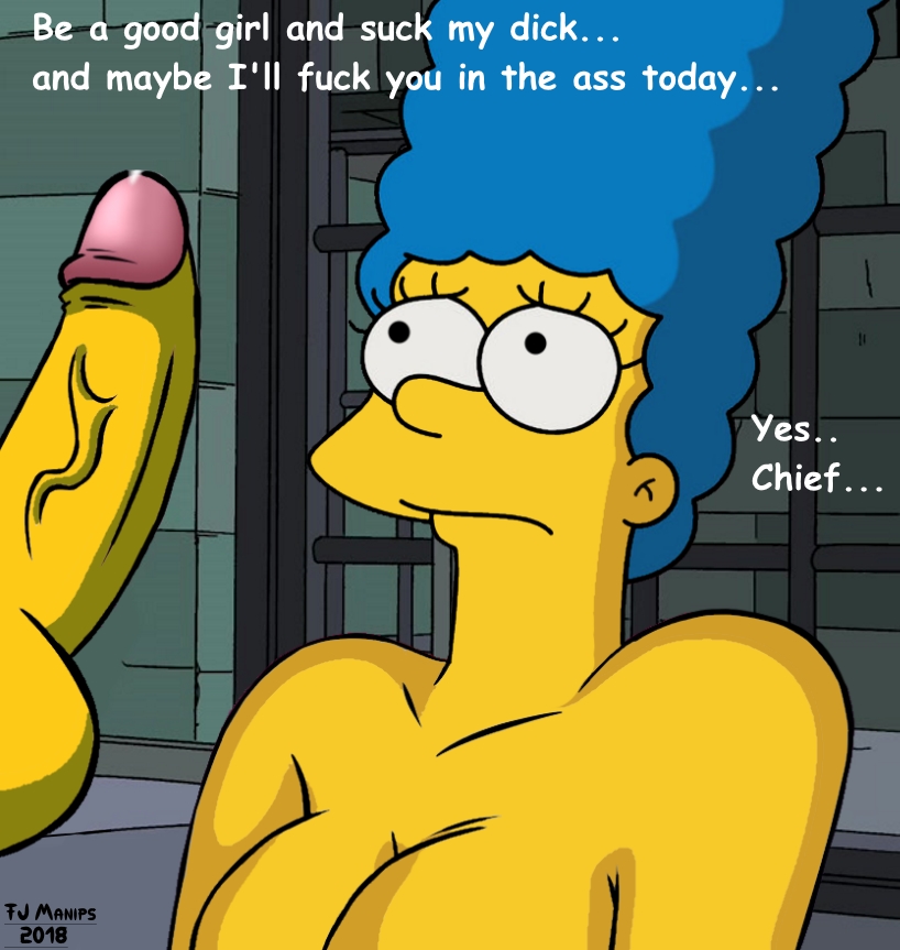 big_penis chief_wiggum clancy_wiggum english_text fjm marge_simpson partial_male tagme the_simpsons