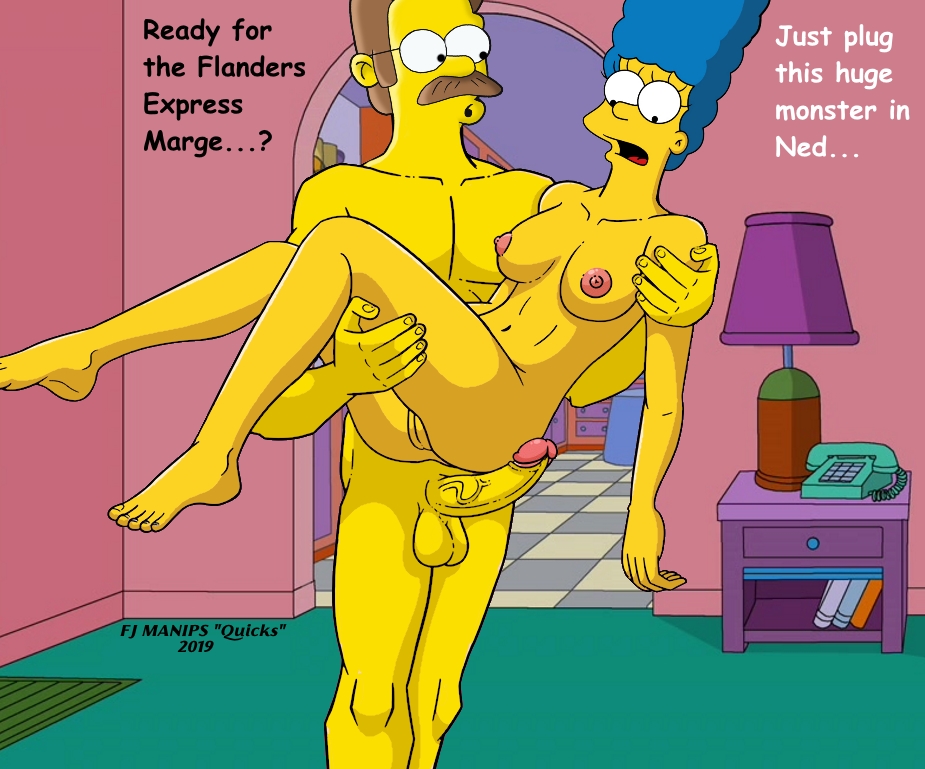 big_penis english_text fjm marge_simpson ned_flanders nude_female tagme the_simpsons