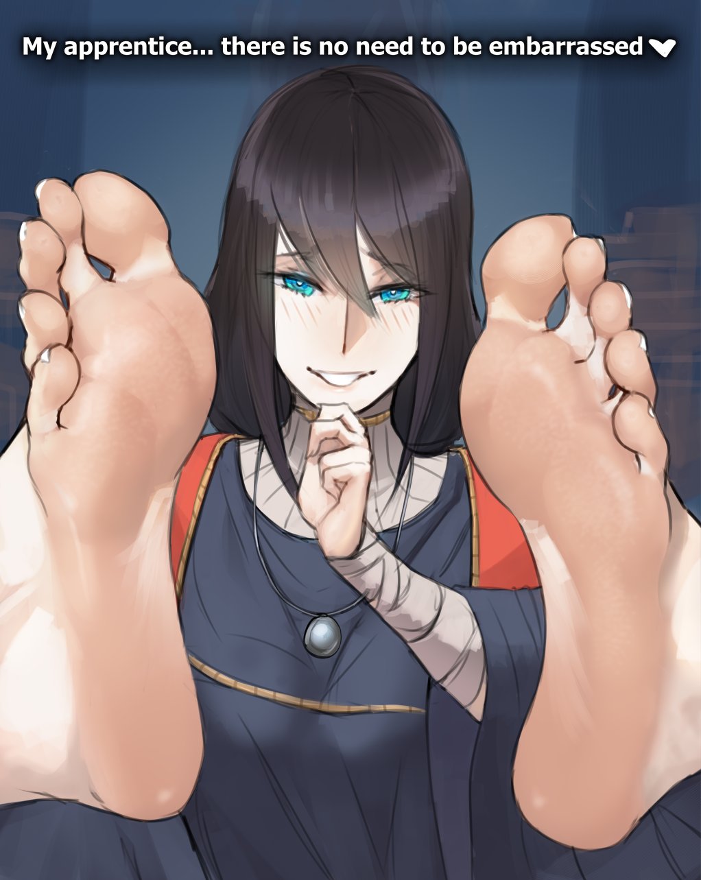 1girls barefoot dialogue elden_ring feet feet_up female female_only foot_fetish fromsoftware looking_at_viewer pov pov_eye_contact scas soles solo solo_female sorceress_sellen talking_to_viewer text toes