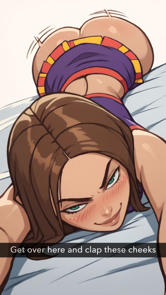 ai generated, ass, big ass, bonnie rockwaller, cheerleader, disney, disney channel, female, kim possible, lying, lying on bed, phone screen, provocative, seductive, selfie, tagme