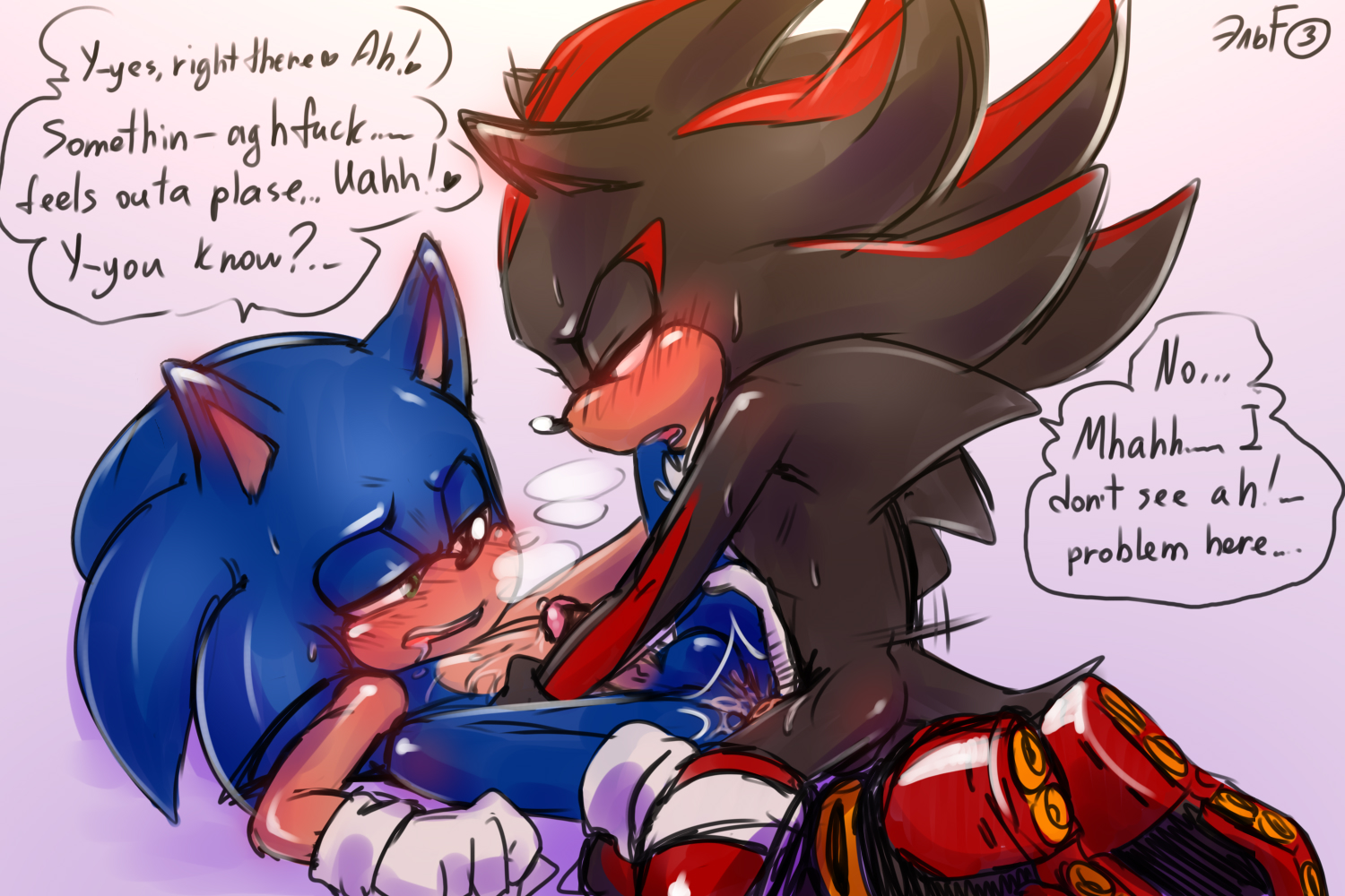 anal, anal sex, gay, krazyelf, male, male only, mostly nude, pleasure face, shadow the hedgehog, sonadow, sonic (series), sonic the hedgehog, yaoi