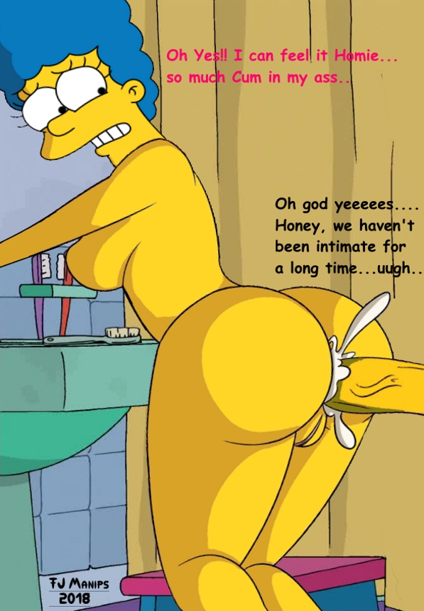 anal anal_sex cartoony cum_inside english_text fjm homer_simpson marge_simpson partial_male straight tagme text the_simpsons