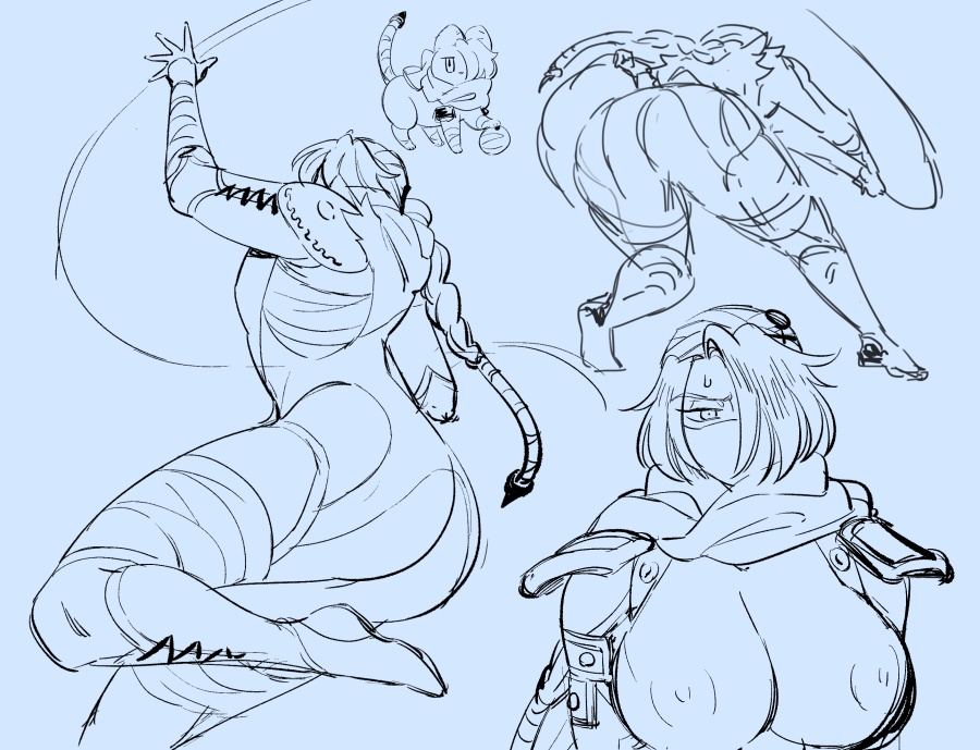 ass, big ass, big breasts, breasts, cat, doboshiru, feline, female, large breasts, sheik, sketch, super smash bros., the legend of zelda, thick thighs, twilight princess, voluptuous female, wide hips
