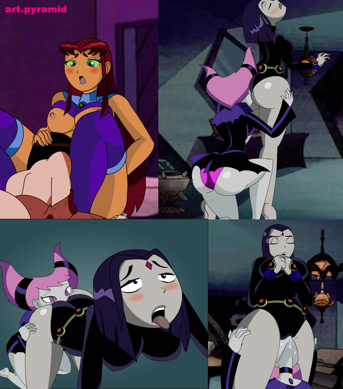 4girls alien_girl annie_(batman) annie_clayface ass batman:_the_animated_series batman_(series) blush boots breasts breasts_out closed_eyes cowgirl_position cunnilingus cunnilingus_through_clothes dc dc_comics dcau face_in_ass female female_only forehead_jewel grey_skin hand_on_head hands_together human interspecies jinx_(dc) koriand'r laying_down leotard lesbian nipples no_panties on_knees panties pink_hair pleasure_face pussy_juice pussy_juice_drip pyramid_(artist) rachel_roth raven_(dc) sex shapeshifter sitting starfire superheroine tamaranean teen_titans the_new_batman_adventures thigh_boots thigh_high_boots thighhigh_boots tongue_out yuri