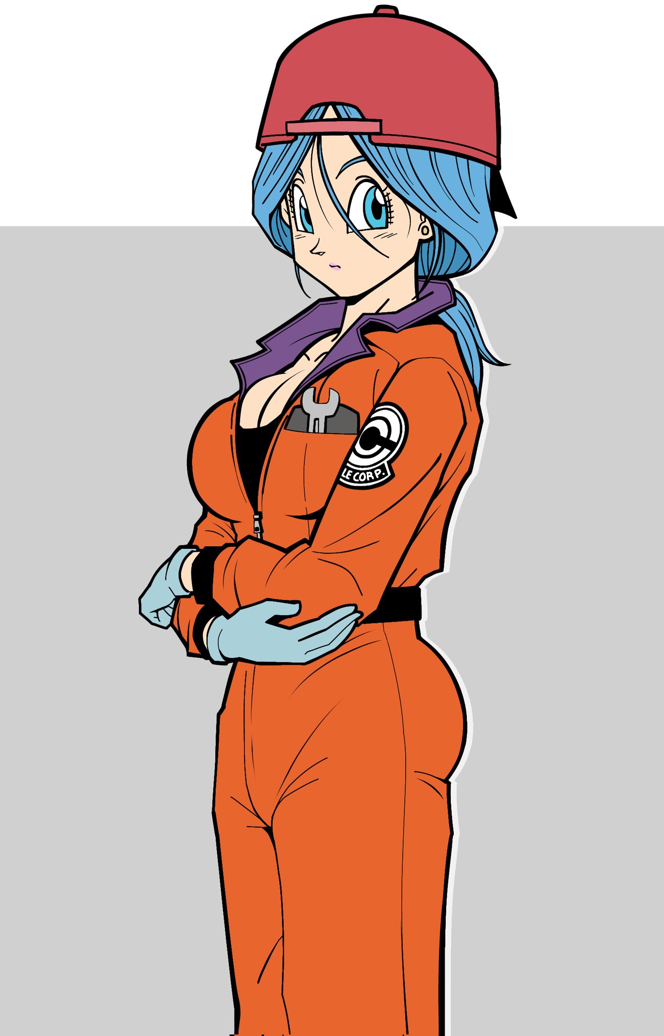 ass blue_eyes blue_hair breasts bulma_briefs dragon_ball dragon_ball_super dragon_ball_z female future_bulma large_breasts long_hair mature_female milf mommy solo