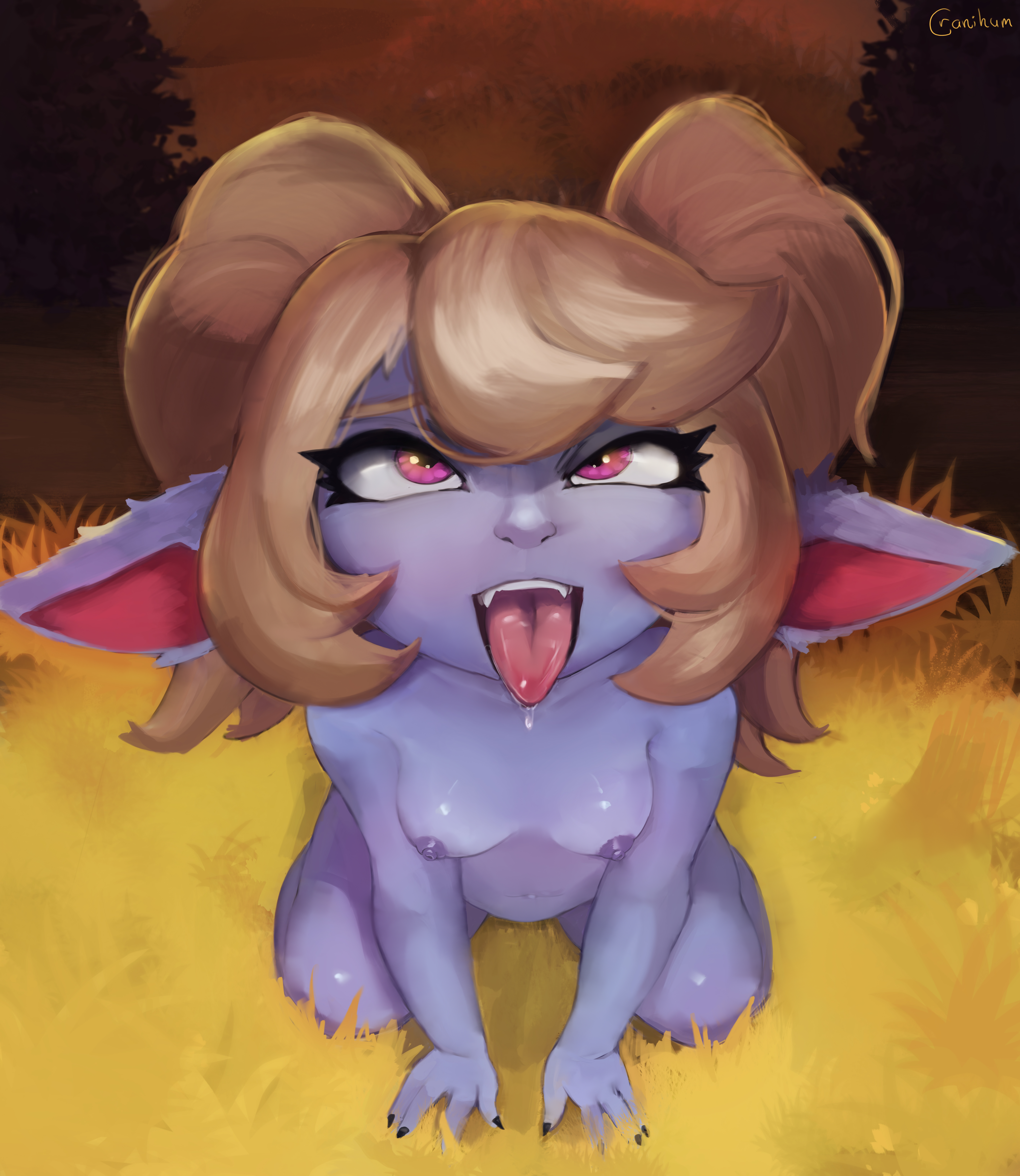 ahe gao, breasts, cranihum, female, league of legends, on knees, poppy, pov, riot games, shortstack, size difference, small breasts, tagme, tongue, tongue out, yordle