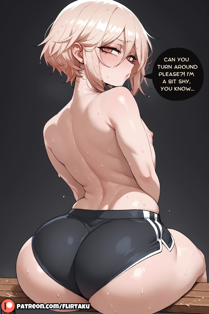 1boy 1femboy 1male ai_generated black_hair buttplug curvy curvy_figure dialogue english english_text erection femboy flirtaku gigantic_ass gym gym_shorts huge_ass looking_at_viewer male male_focus male_only massive_ass panties sissy small_penis solo solo_femboy solo_male talking_to_viewer thick thick_thighs thong tight_clothing tight_fit tiny_penis