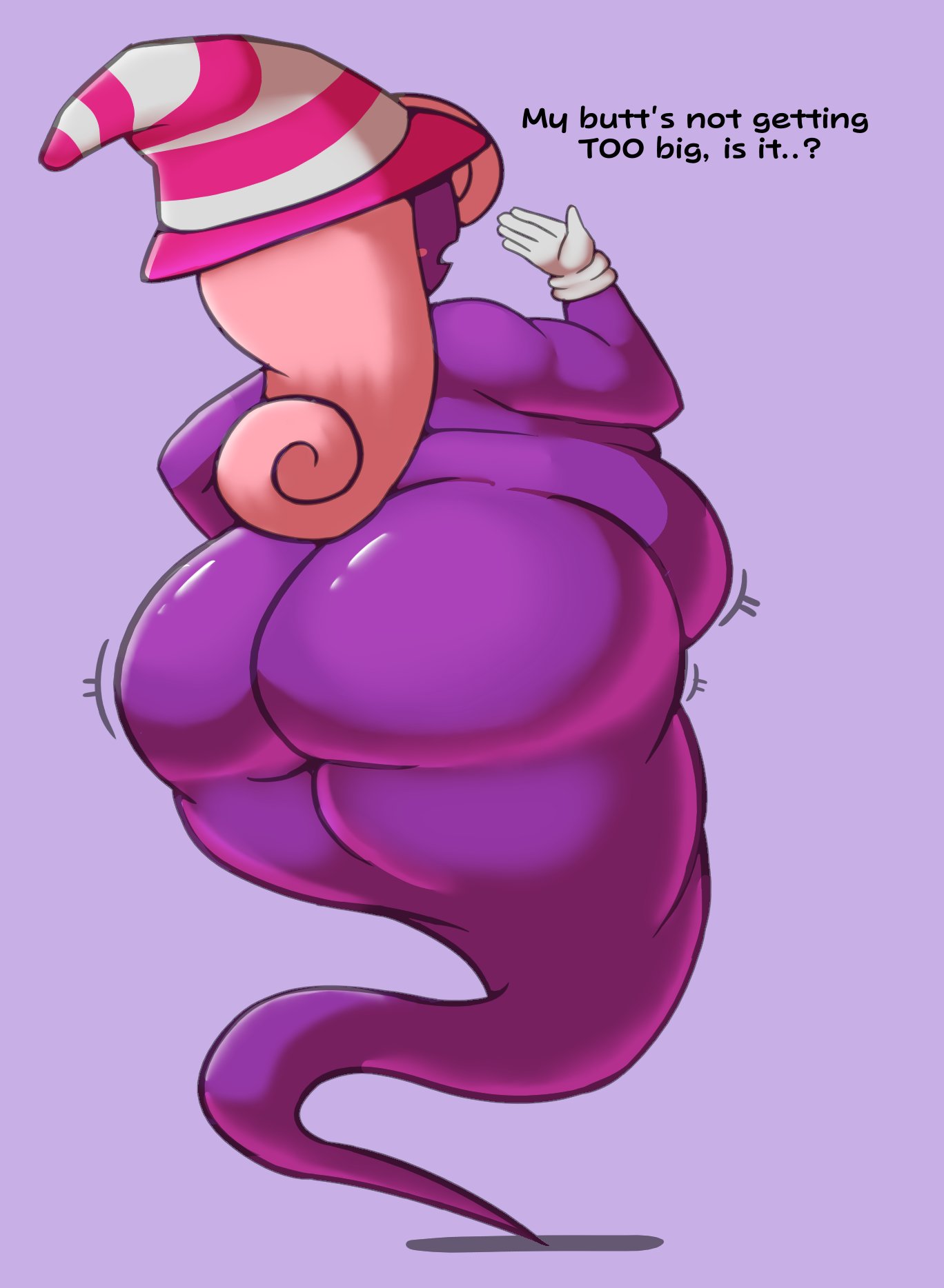 ass_focus back_view bbw belly big_ass big_butt bubble_butt dat_ass facing_away fat fat_ass fat_belly female female_only huge_ass mario_(series) nintendo obese overweight paper_mario paper_mario:_the_thousand-year_door plump plump_ass purple_body shadow_siren shweetmagnet solo_female vivian_(paper_mario)