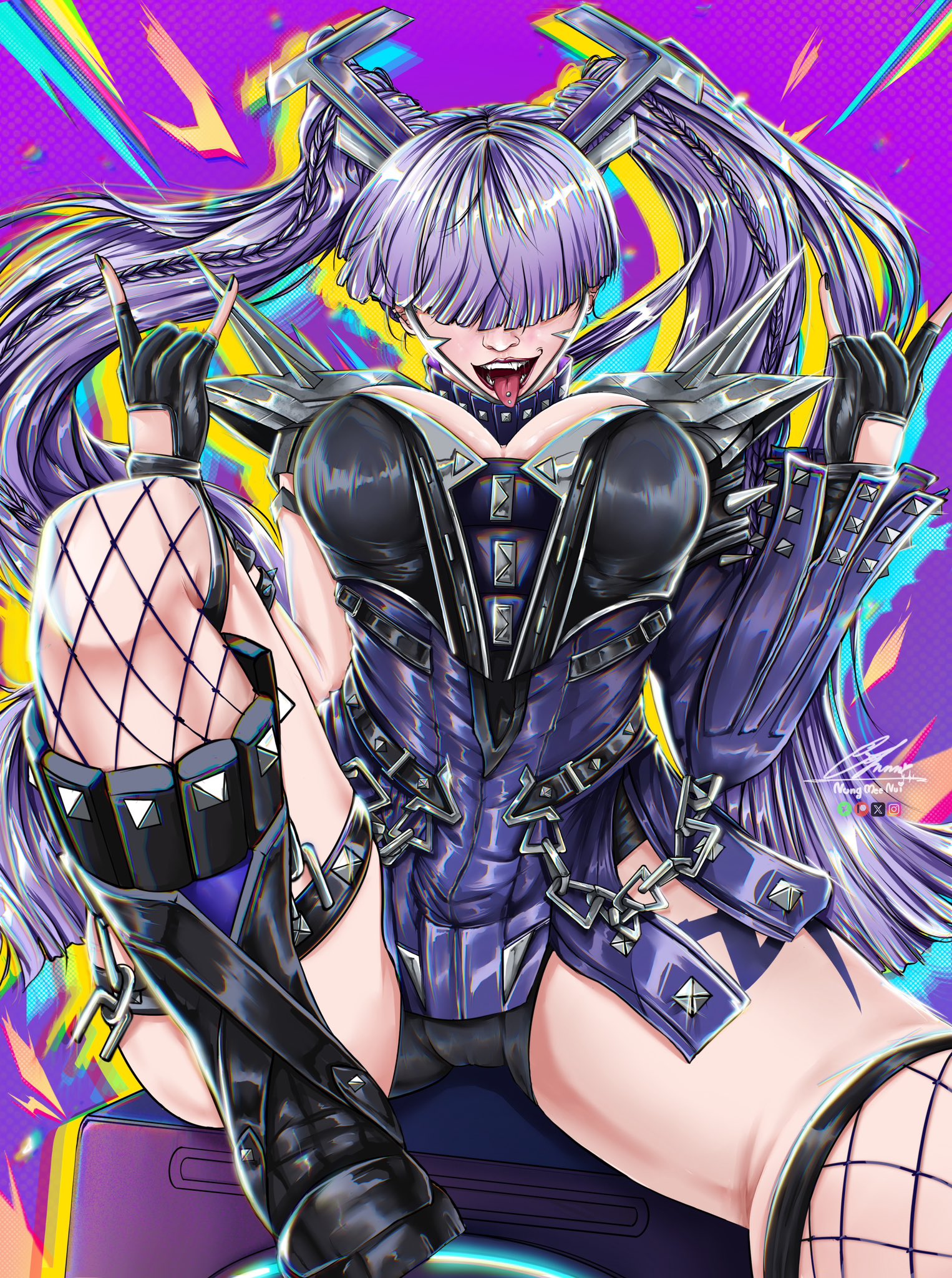 1girls, ass, big ass, big breasts, breasts, cleavage, female, female only, goth, magik (illyana rasputin), magik (marvel rivals), magik (punkchild), marvel, marvel comics, marvel rivals, nungmeenui, spread legs, thick thighs