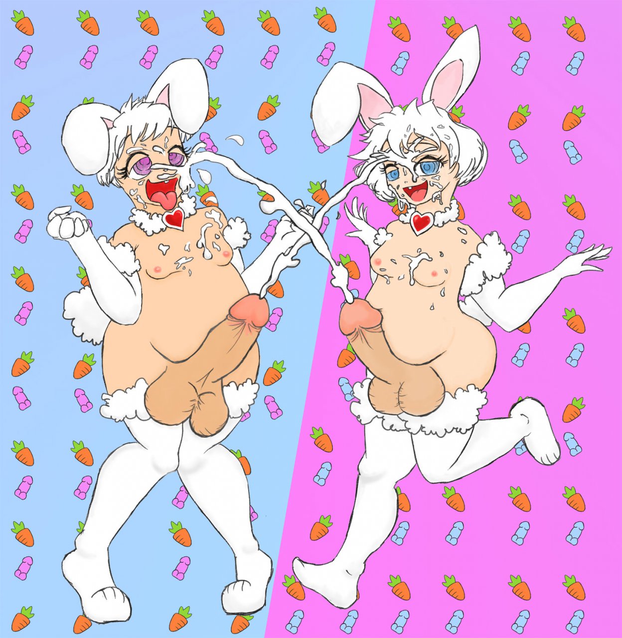 2boys bunny_ears bunnysuit chubby cumming luckyluckyluckypenny male tagme