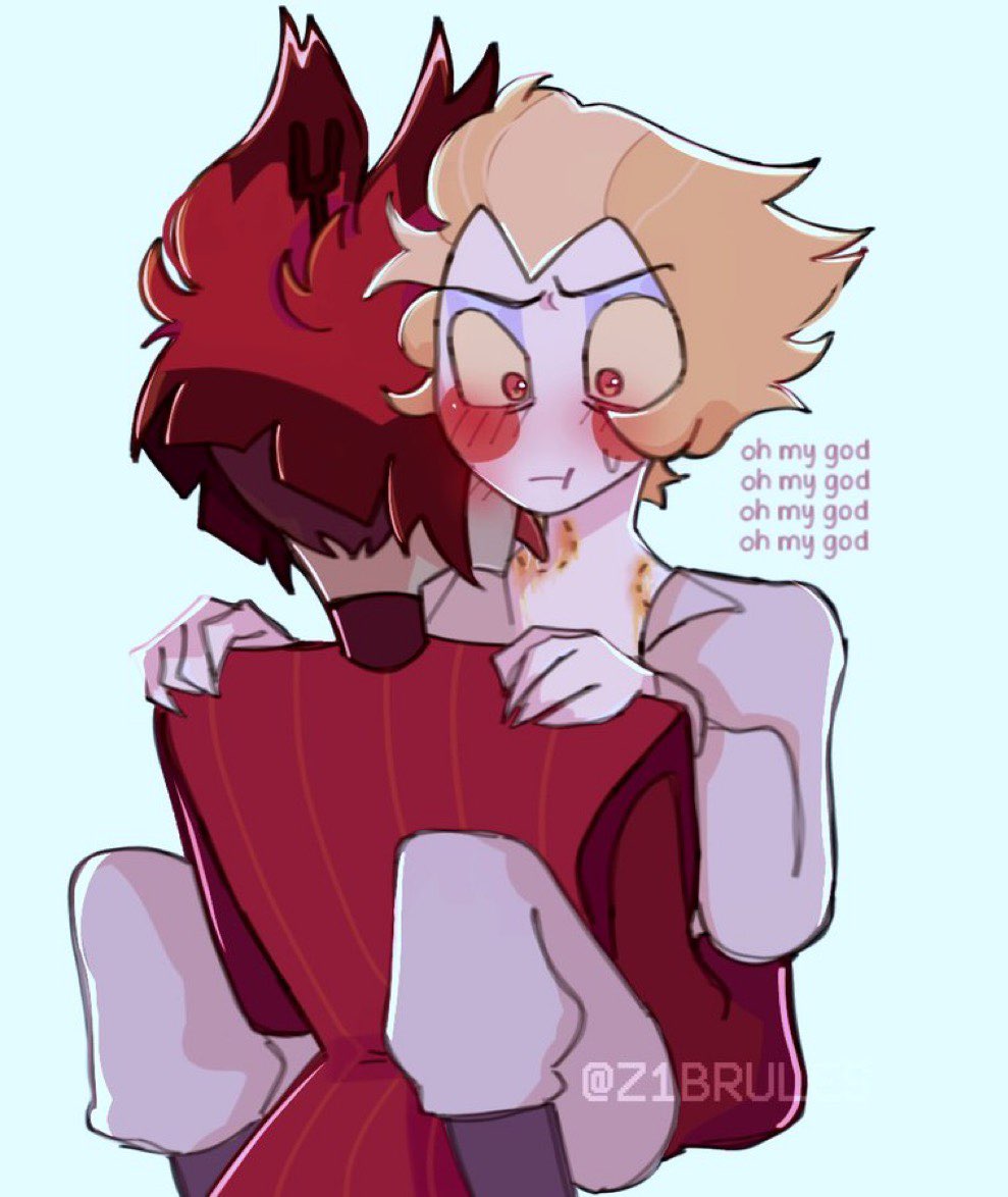 alastor (hazbin hotel), fully clothed, gay, hazbin hotel, lucifer morningstar (hazbin hotel), male, tease, z1brul