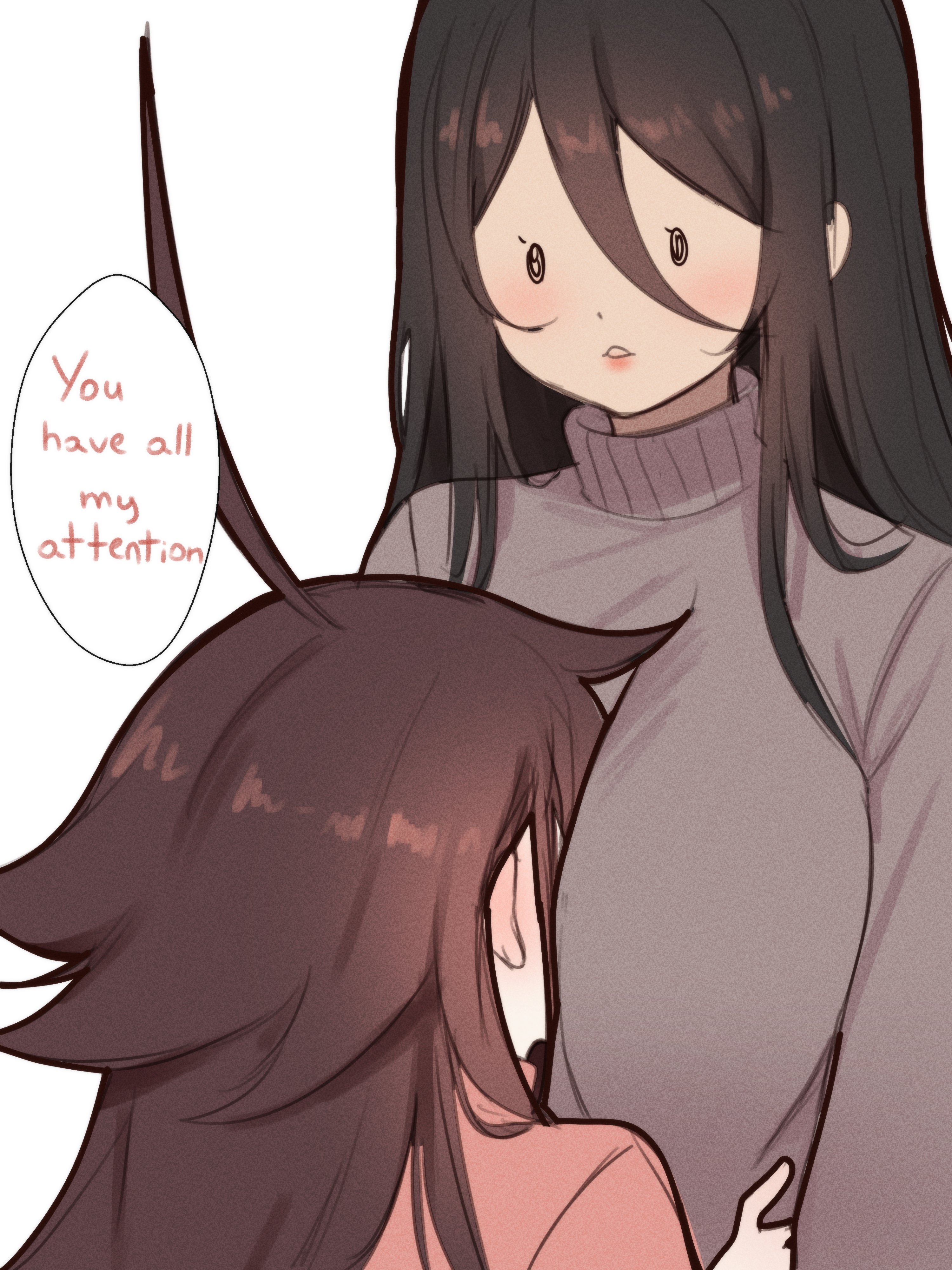 2girls, big breasts, breasts, brown eyes, brown hair, female, female focus, female only, fully clothed, large breasts, sky (skyaboveme), skyaboveme, virtual youtuber