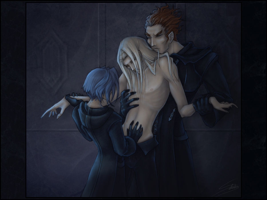 3boys disney gay kingdom_hearts lexaeus male male_only square_enix vexen yaoi zexion