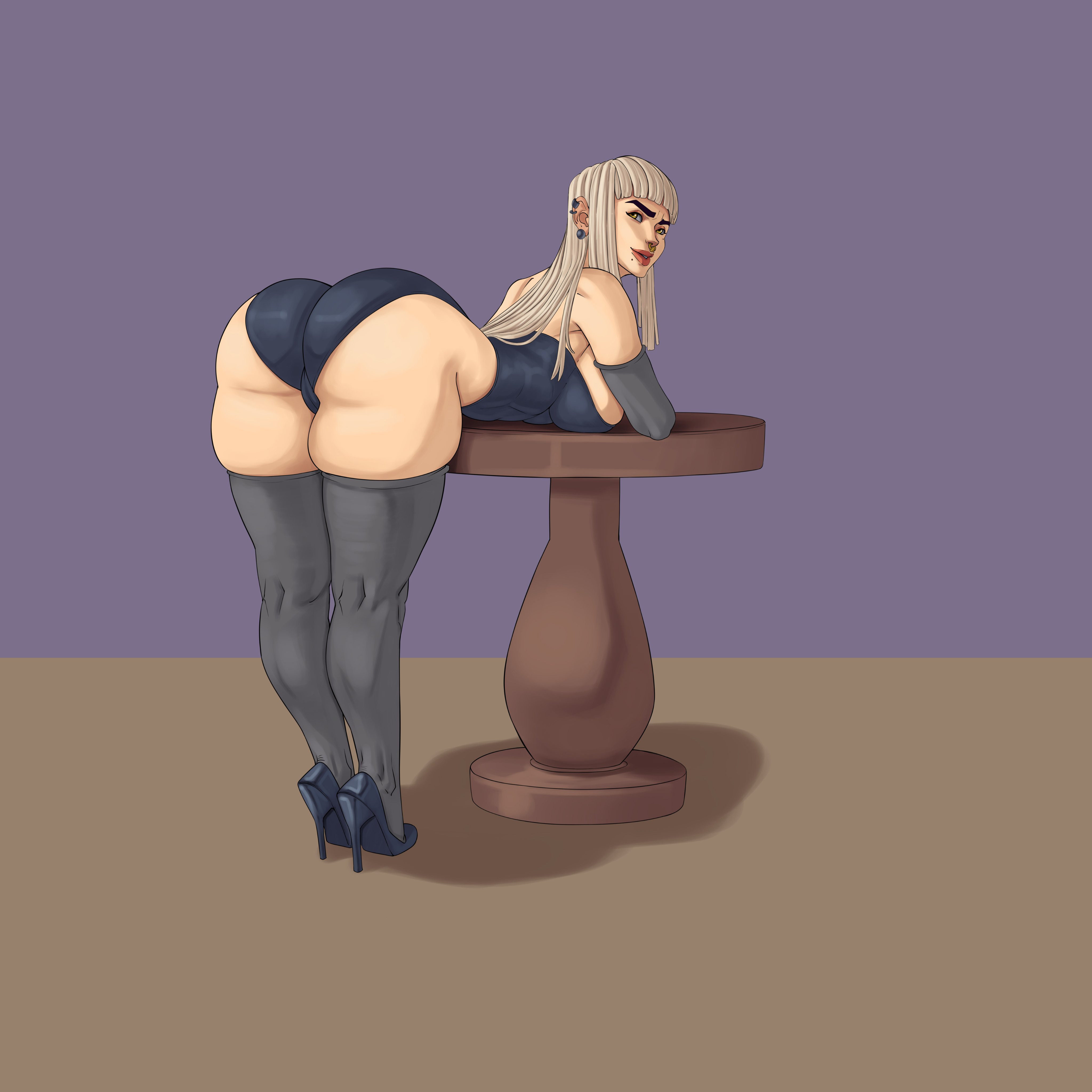 1girls, abs, ass, ass up, athletic, athletic female, bangs, bent over, big breasts, blonde hair, breasts, busty, cassandra miller, dresser, female, female focus, female only, hourglass figure, lingerie, long hair, nose piercing, oc, onemienix, original, original character, piercing, punk, tagme, toned, toned female, wide hips