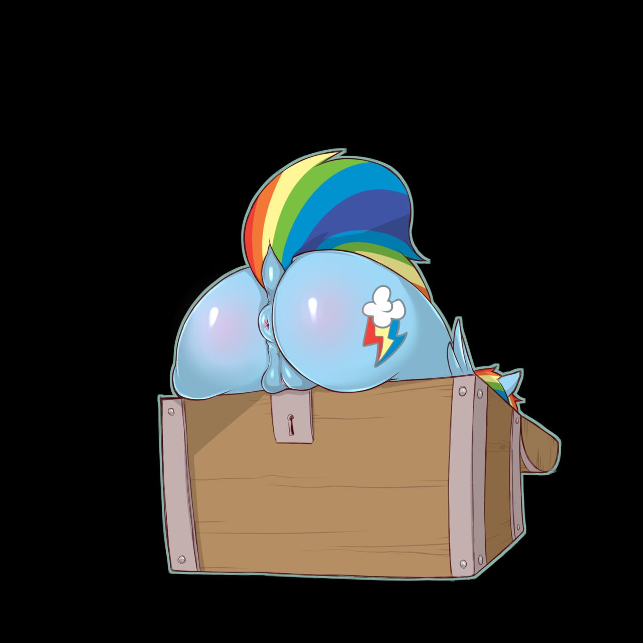 box, cold-blooded-twilight, equine, female, feral, furry, my little pony, pussy, rainbow dash (mlp), straight hair