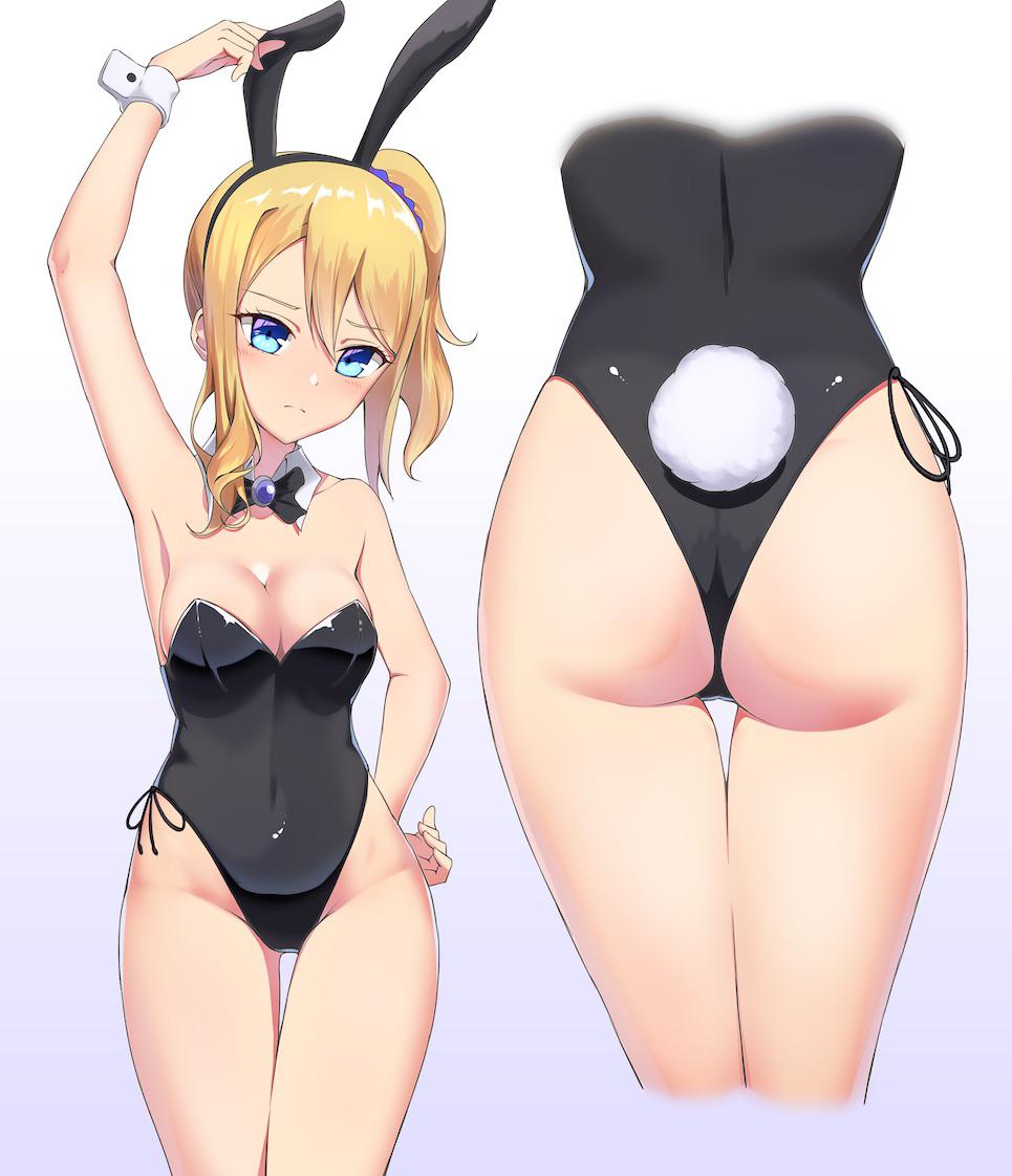 animal_ears ass blonde_hair blue_eyes breasts bunny_ears bunny_girl bunnysuit hayasaka_ai kaguya-sama_wa_kokurasetai_~tensai-tachi_no_renai_zunousen~ r2pi thigh_gap thighs