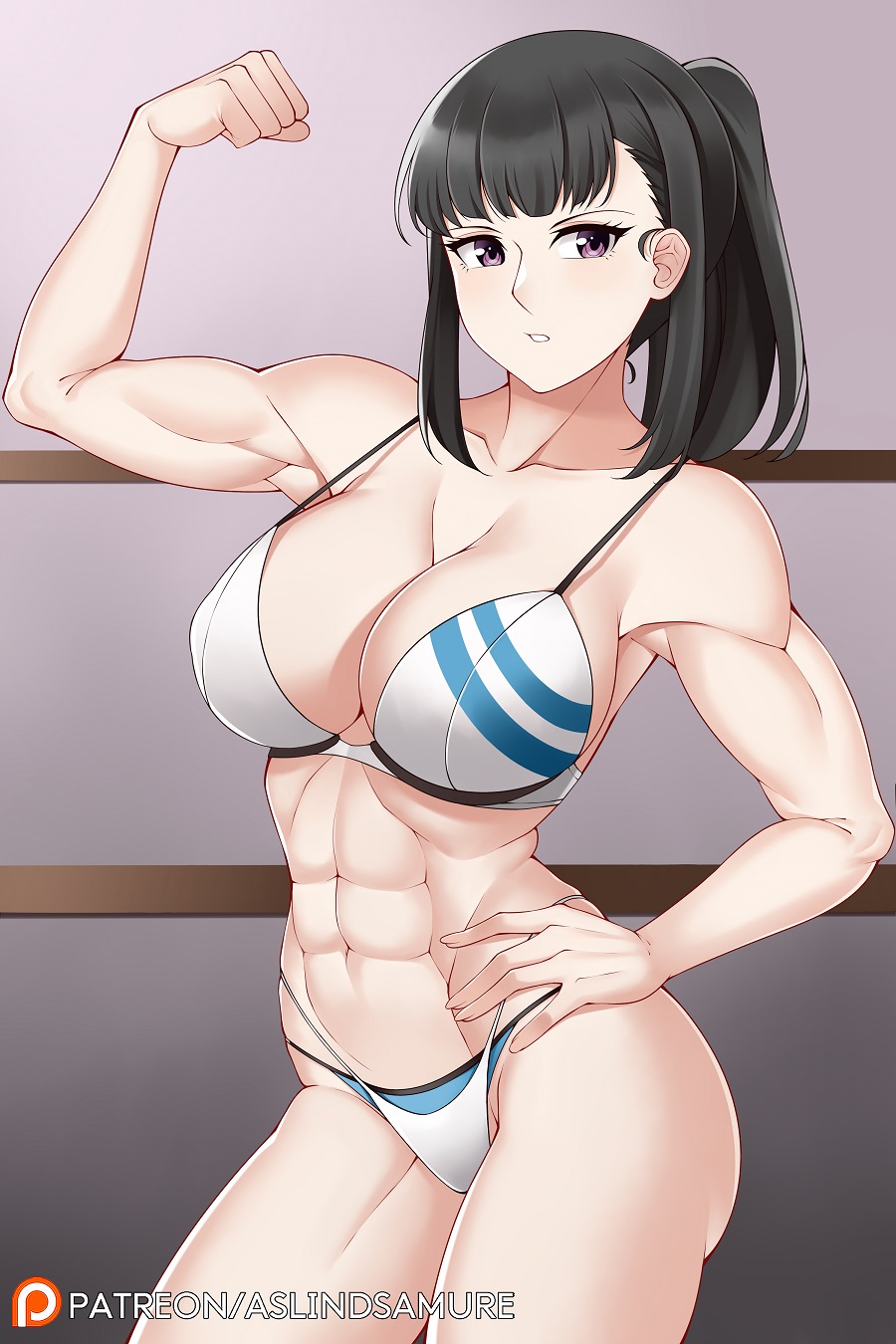 1girls aslindsamure big_breasts bikini enen_no_shouboutai female fire_force muscular_female oze_maki solo tagme