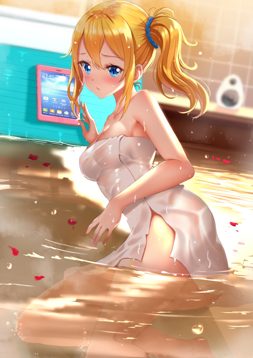1girls, bath, bathroom, blue eyes, female, hayasaka ai, kaguya-sama wa kokurasetai ~tensai-tachi no renai zunousen~, solo, yellow hair