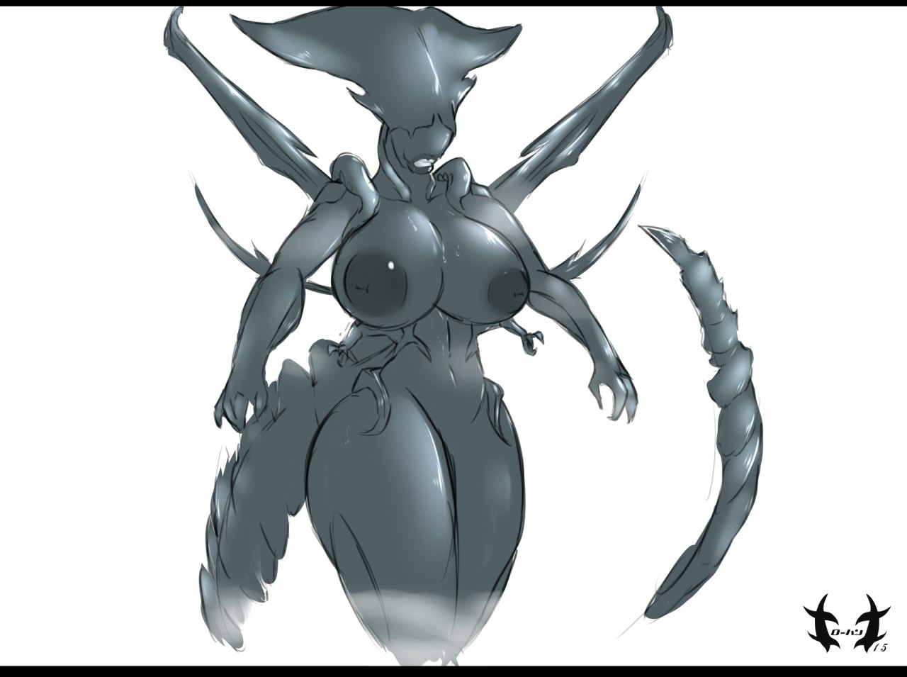 1girls, 2015, 2d, alien (franchise), big breasts, breasts, color, completely nude, female, female only, female xenomorph, large breasts, nude, nude female, rohan scribe, solo, solo female, tagme, tail, xenomorph, xenomorph queen