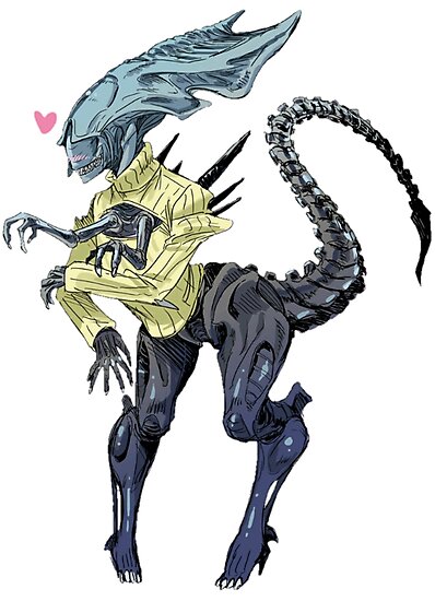 1girls, 2d, alien (franchise), alien girl, exoskeleton, female, female only, female xenomorph, solo, solo female, sweater, xenomorph, xenomorph queen