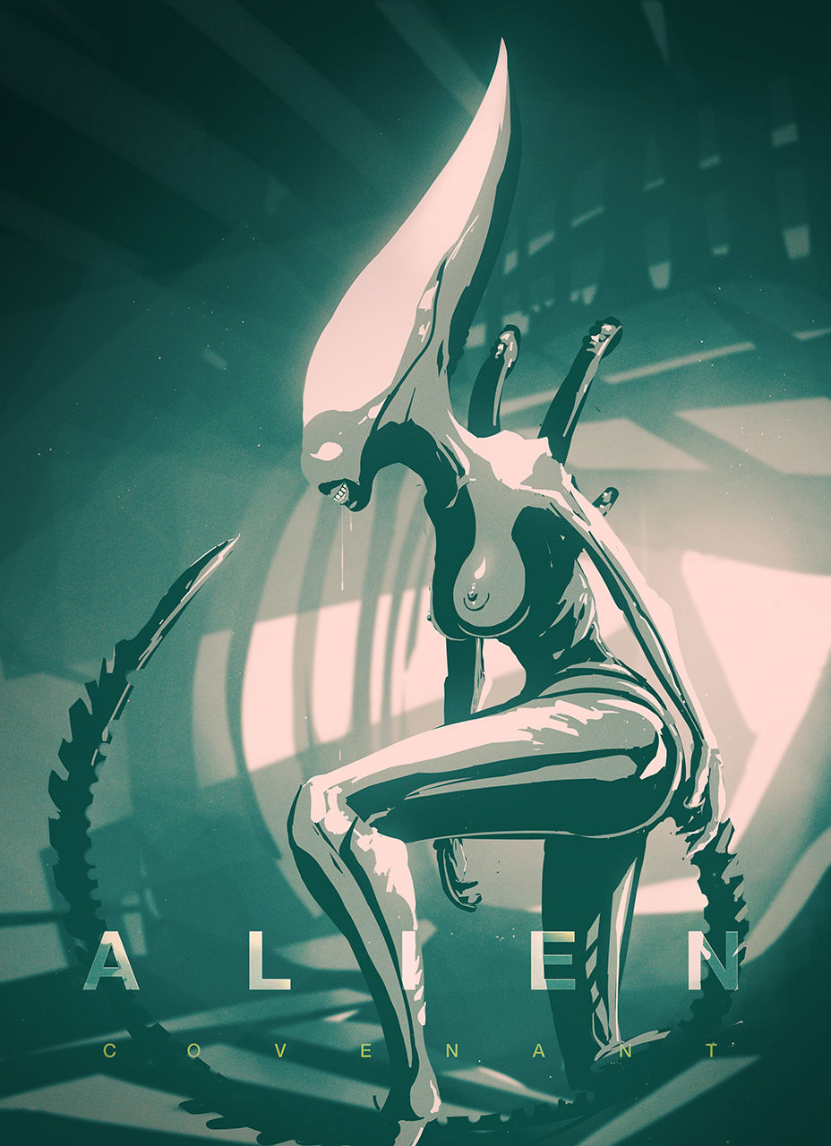 alien_(franchise) alien_girl breasts female female_only female_xenomorph hynik_(artist) neomorph nipples sci-fi tail xenomorph