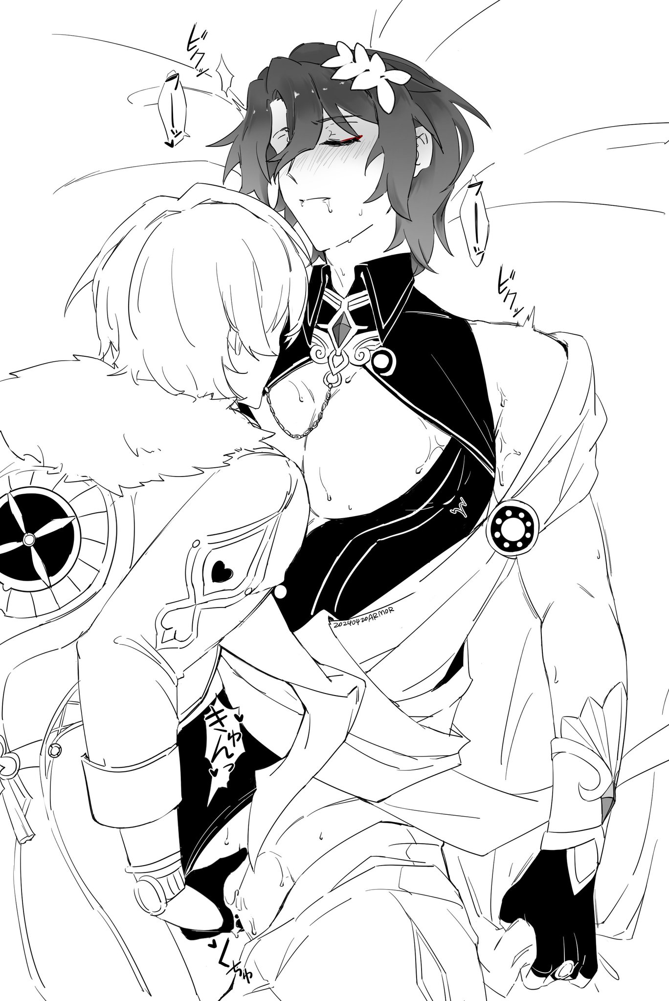 aventurine (honkai: star rail), cuntboy, dr. ratio (honkai: star rail), gay, honkai: star rail, intersex, male, pussy, pussy ratio, yaoi