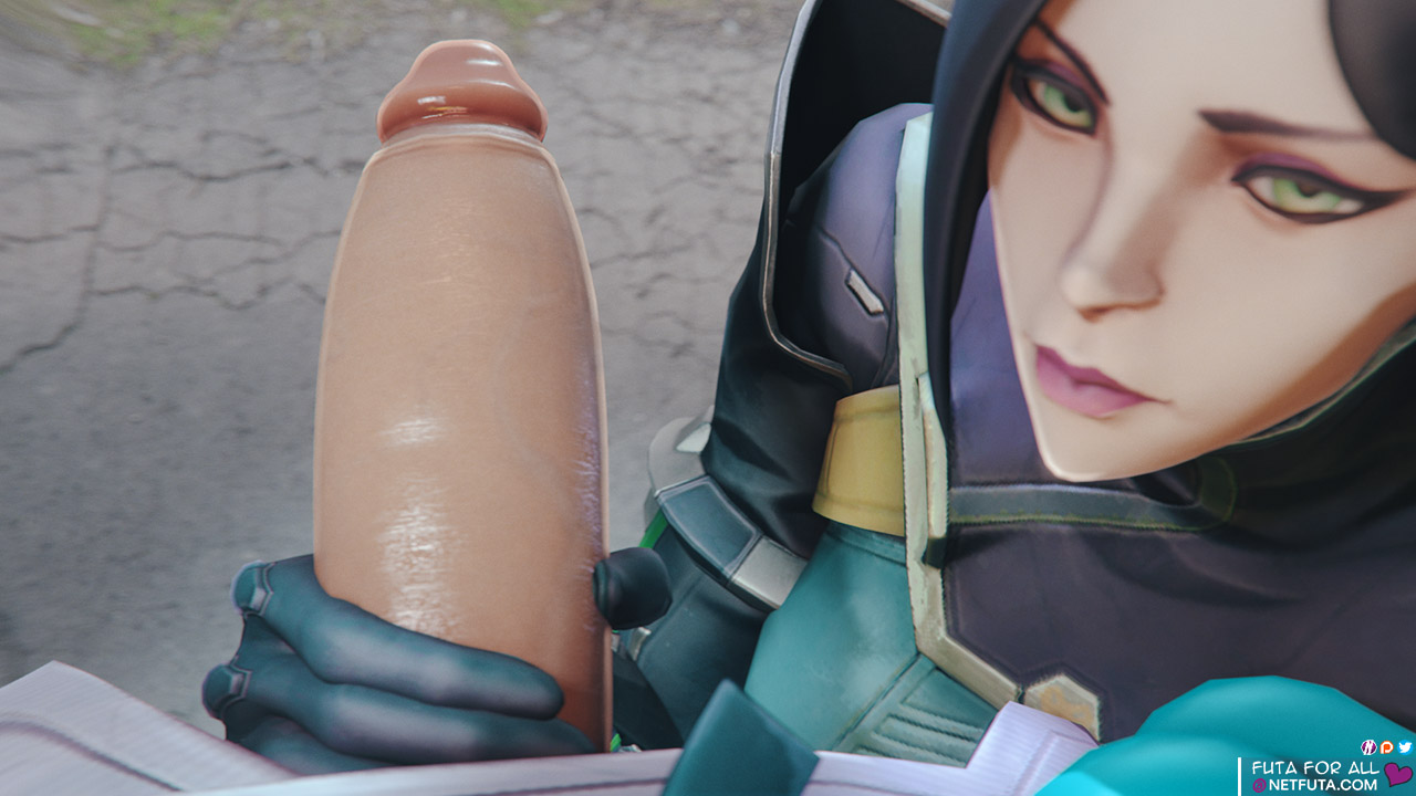 1futa, 1girls, 3d, 3d (artwork), black hair, dickgirl, female, futa on female, futa pov, futanari, gloves, green eyes, hand on penis, handjob, intersex, intersex/female, large penis, light skin, light-skinned female, lipstick, netfuta, outdoors, outside, penis, penis grab, penis out, penis under clothes, pov, pov eye contact, render, sage (valorant), short hair, thick penis, valorant, viper (valorant)