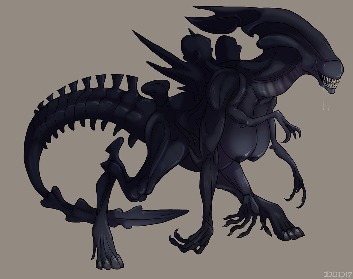 1girls, 2d, alien, alien (franchise), alien girl, breasts, dbd (artist), female, female only, female xenomorph, horn, open mouth, saliva, sci-fi, solo, solo female, tail, teeth, xenomorph, xenomorph queen