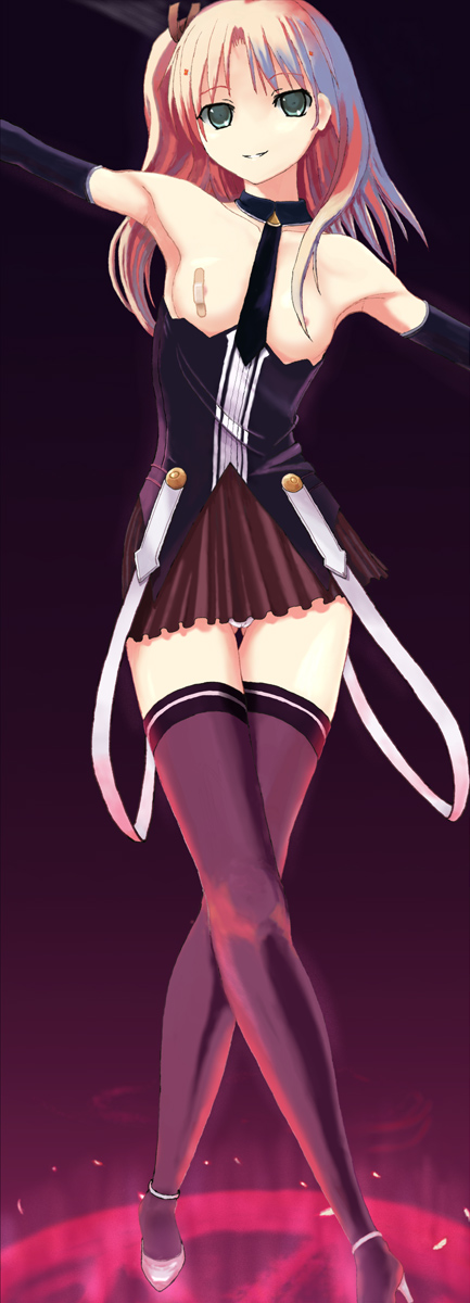 bandaid clothing maaryan panties pointy_chin skirt small_breasts stockings tagme to_heart_(series) to_heart_2