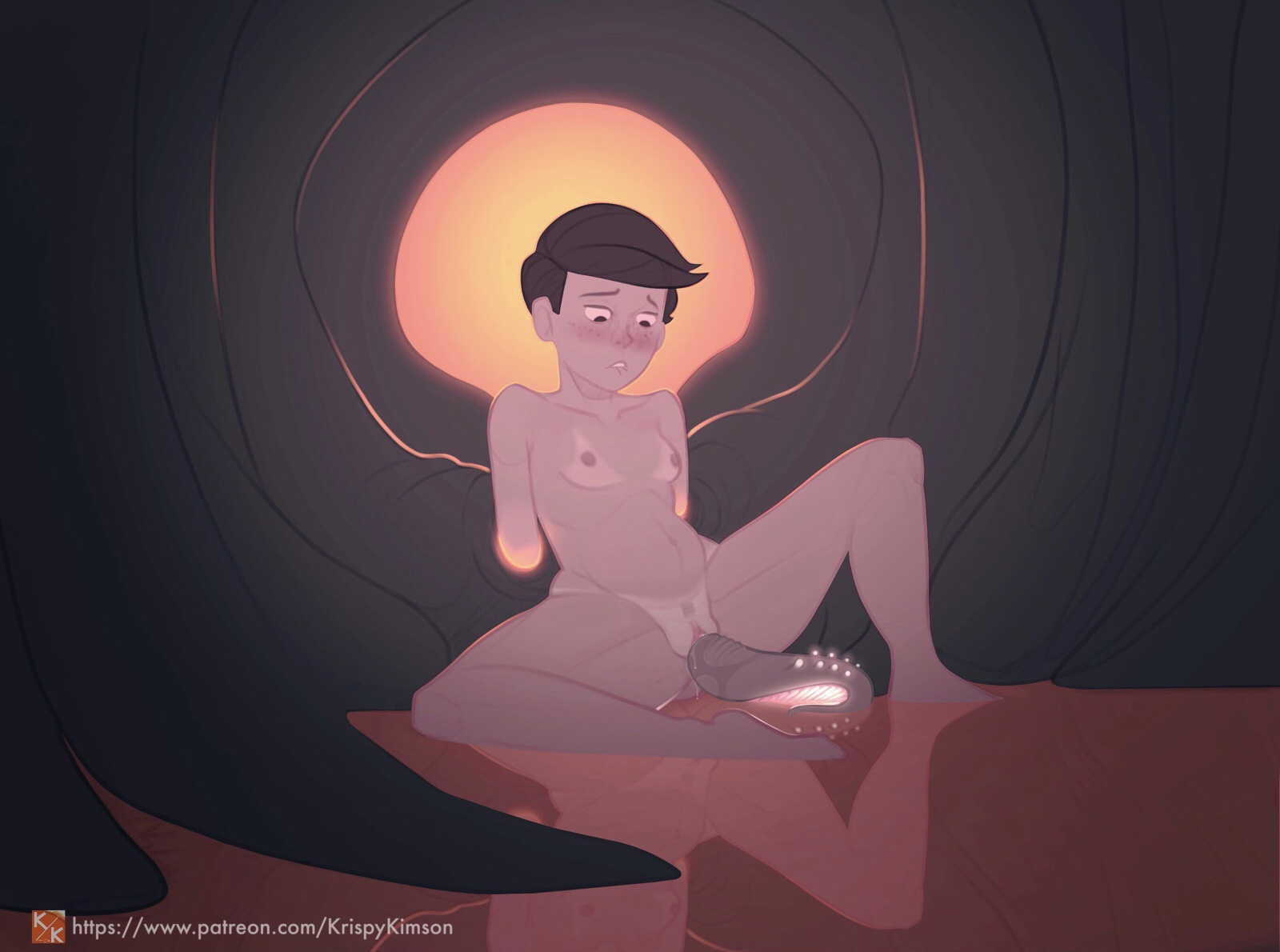1girls, biting lip, blush, breasts, brown hair, creature, creature inside, female, interspecies, krisper, krispy (character), krispy kimson, monster, monster on female, nipples, parasite, penetration, pregnant, pussy, restrained, sex, short hair, size difference, small breasts, spread legs, tanline, tentacle, tentacle bulge, tentacle in pussy, tentacle in womb, tentacle monster, tentacle pregnancy, tomboy, unbirthing, vaginal penetration, vore, worm