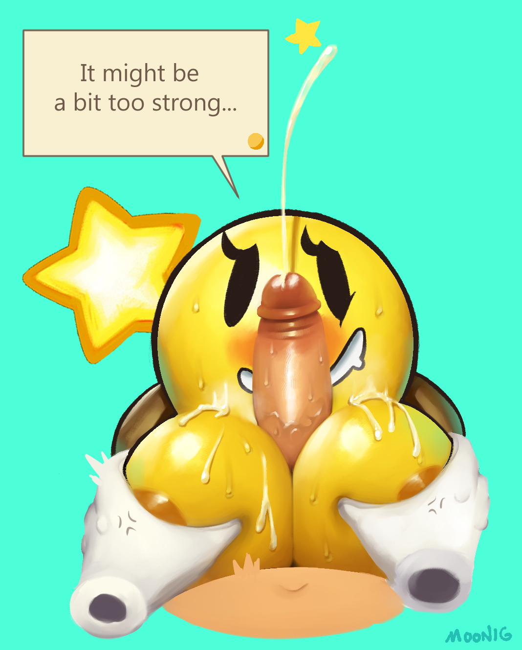 ball with boobs, ball with hyper features, breasts, female, lilmoonie, mario (series), mario and luigi (series), paizuri, starlow, tagme, waddling head