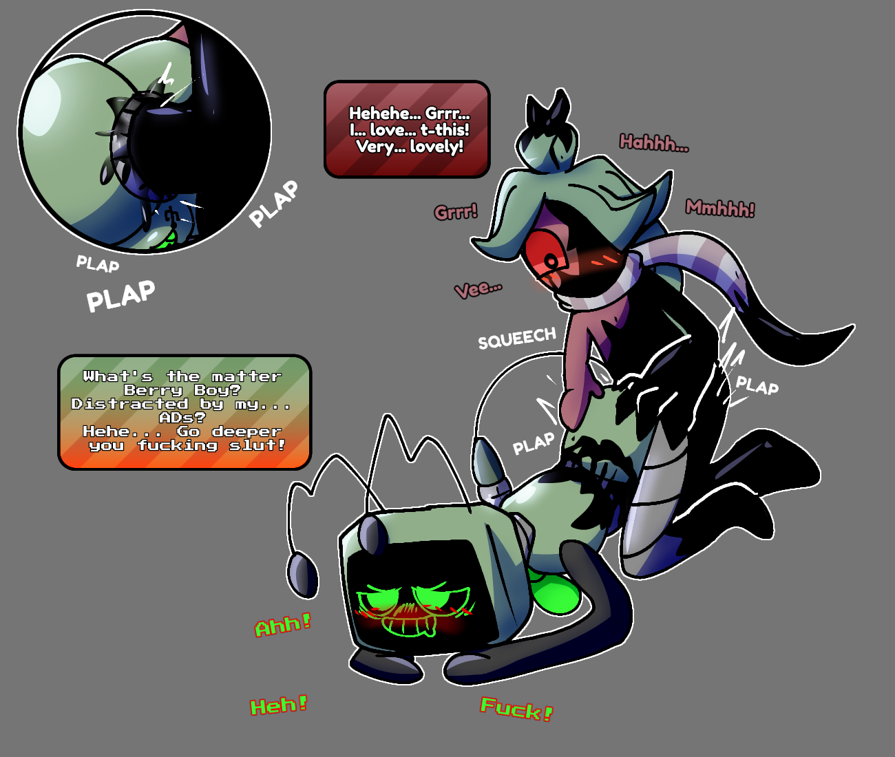 berryvision, dandy's world, dialogue, doggy style, female, female penetrated, ichor, male, male penetrating, male penetrating female, male/female, microphone, overheatmaniac, penis, scarf, sprout (dandy's world), tagme, tentacle penis, twisted sprout (dandy's world), twisted vee (dandy's world), vee (dandy's world)