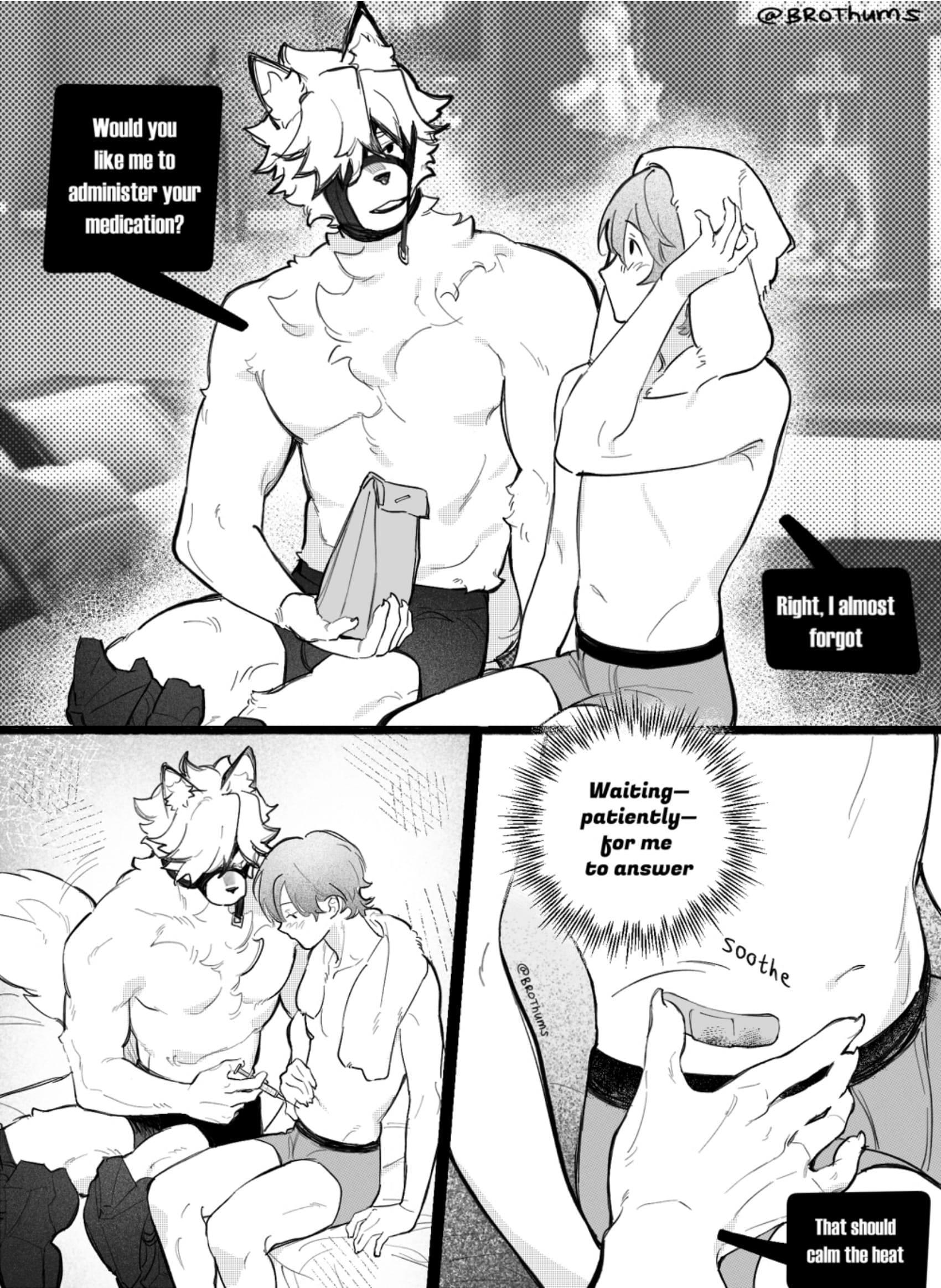 2boys, brothums, comic, gay, male, male only, monochrome, omegaverse, tagme, von lycaon, wise (zenless zone zero), yaoi, zenless zone zero