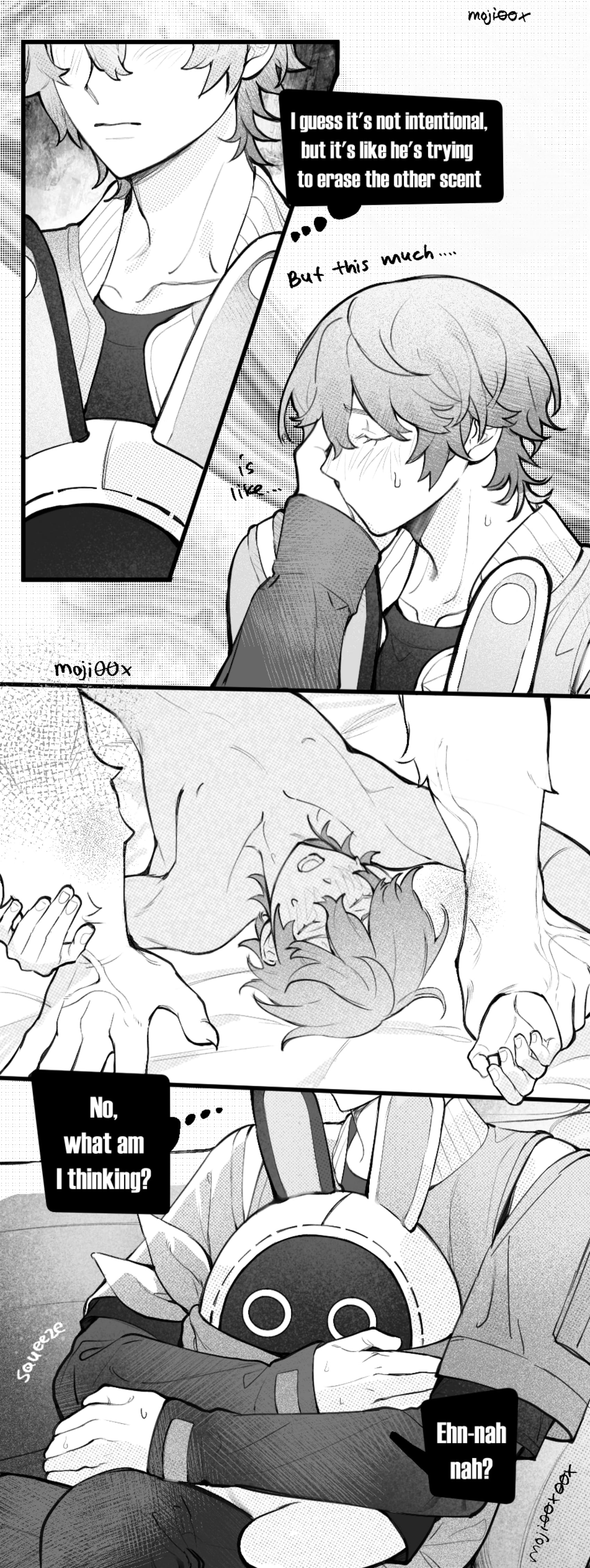 2boys, brothums, comic, gay, male, male only, monochrome, omegaverse, tagme, von lycaon, wise (zenless zone zero), yaoi, zenless zone zero