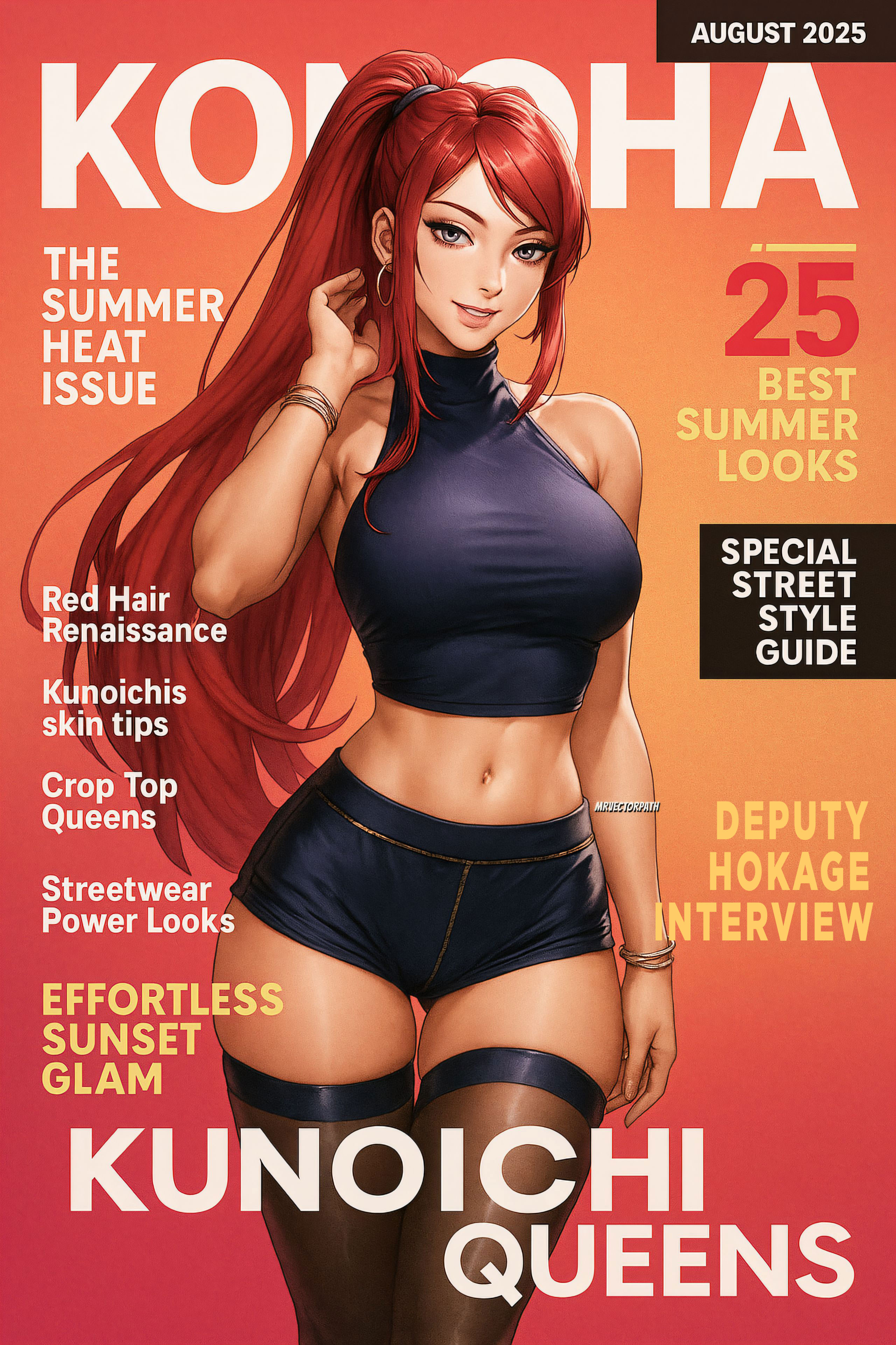 1girls, 2025, ai generated, big breasts, breasts, city, collarbone, female, female focus, female only, garter straps, high resolution, highres, hips, hourglass figure, kunoichi, kushina, kushina uzumaki, long hair, looking at viewer, magazine, magazine cover, milf, mrvectorpath, naruto, naruto (series), naruto shippuden, navel, night, parted lips, ponytail, sitting, skyscraper, solo, solo female, solo focus, tagme, thighs, toned, toned body, toned female, uzumaki kushina