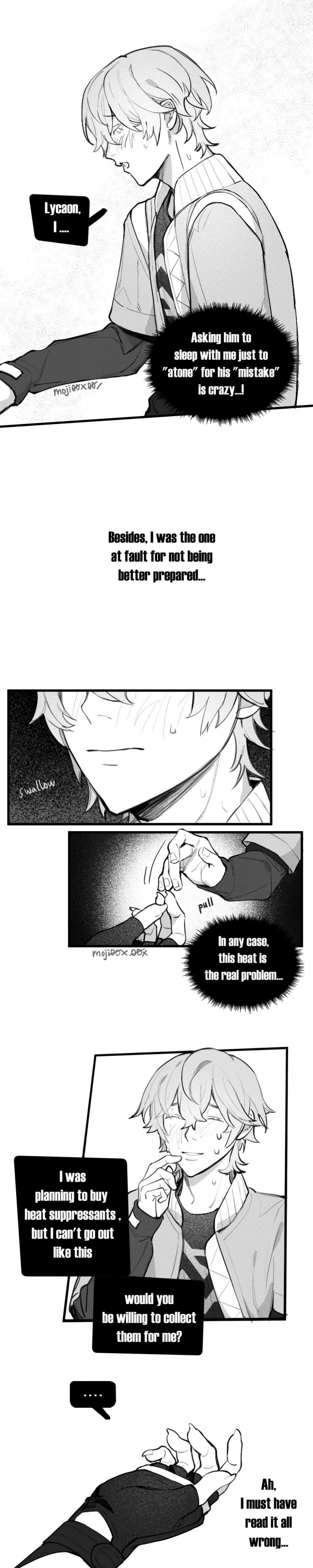 2boys, brothums, comic, gay, male, male only, monochrome, omegaverse, tagme, von lycaon, wise (zenless zone zero), yaoi, zenless zone zero