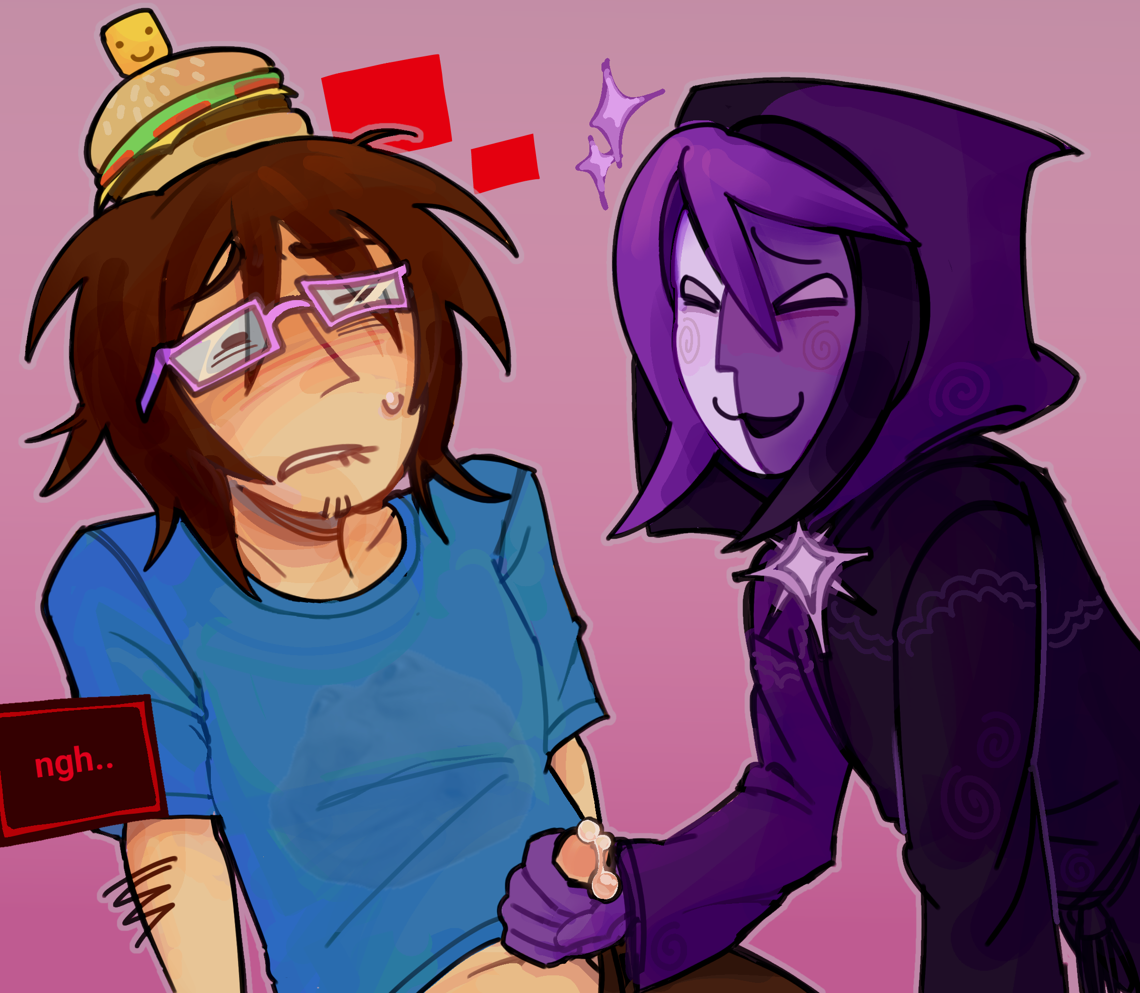 007n7 (forsaken), 2boys, artist request, cum, forsaken (roblox), gay, glasses, jerkingoff, male, noli (forsaken), penis, roblox, roblox game, robloxian, tagme