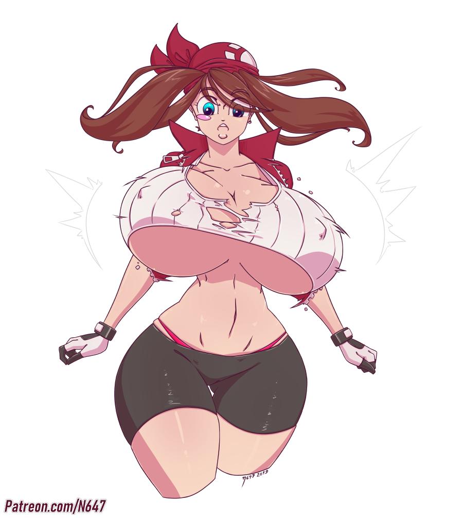 1girls, 2019, alternate breast size, ass, big ass, big breasts, blue eyes, bouncing breasts, breast expansion, breast growth, breast growth (enlargement), breasts, cleavage, color, female, female only, growth, huge breasts, may (pokemon), midriff, n647, nintendo, nipples visible through clothing, pokemon, ripping, solo, tearing clothes, thick thighs, thin waist, voluptuous, wide hips