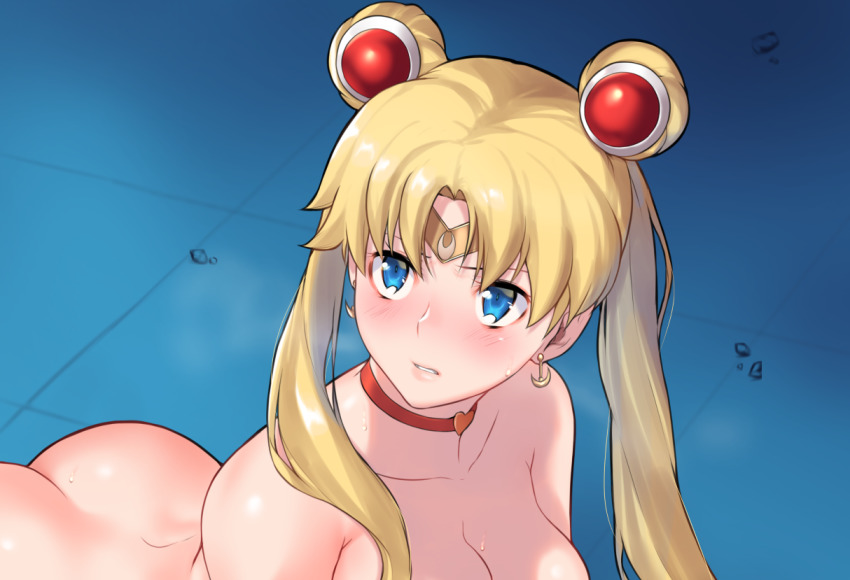 aster crowley, bishoujo senshi sailor moon, blonde hair, blue eyes, female, meme, no source, nude, sailor moon, sailor moon redraw challenge, usagi tsukino