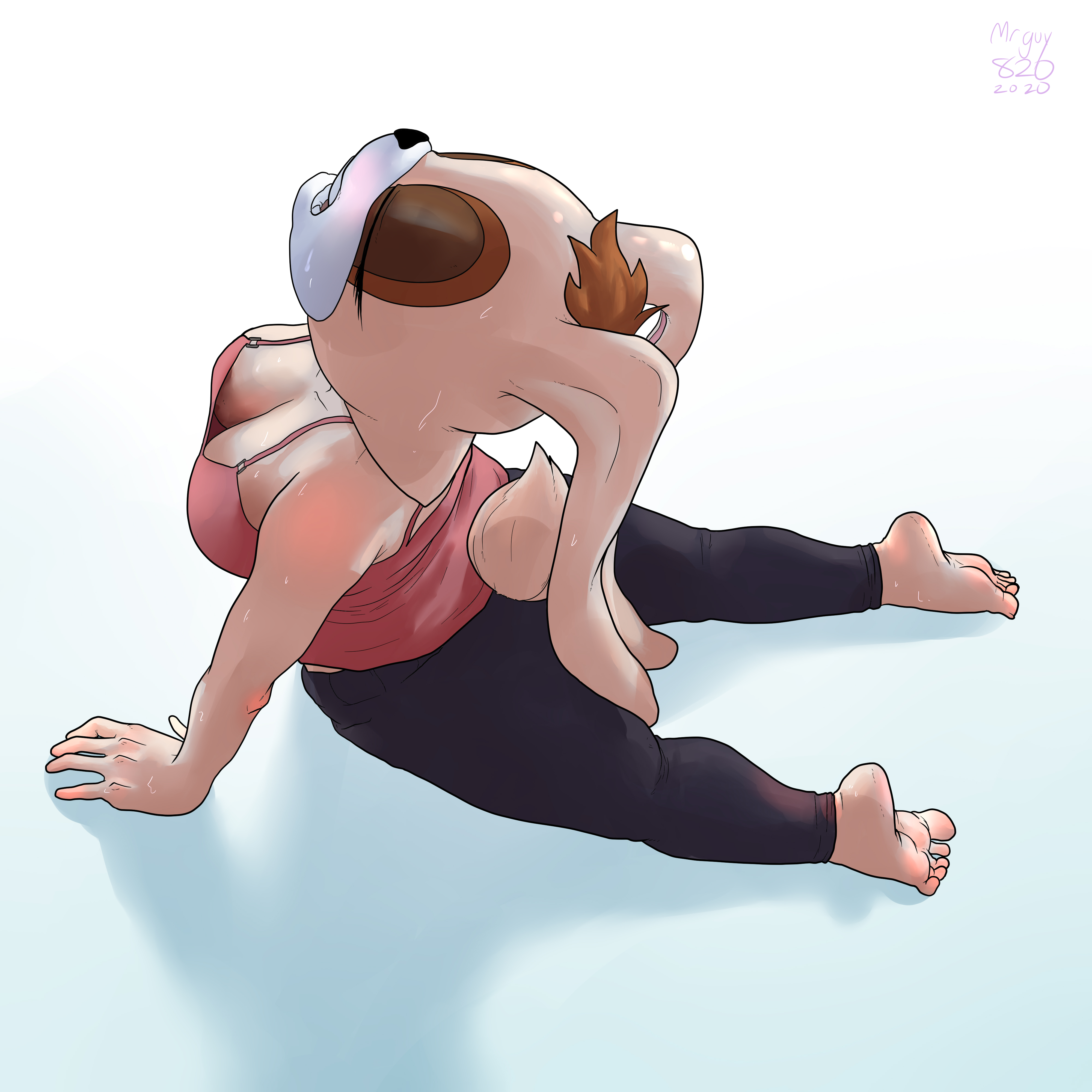 ass, big breasts, breasts, clothed, clothing, feet, female, milf, mrguy820, sonic (series), sonic the hedgehog (series), stretching, tail, vanilla the rabbit, yoga, yoga pants