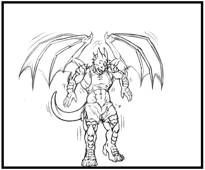 anthro black_and_white dragon growth lethias macro male male_only minnigan monochrome muscle_growth muscular muscular_male scales solo wings