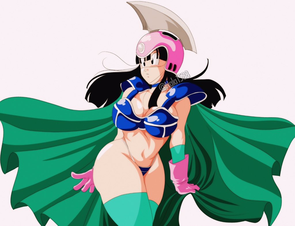 1girls, breasts, chichi, cleavage, dragon ball, dragon ball (classic), female, female only, huge breasts, nala1588, shounen jump, solo, solo female, thick thighs
