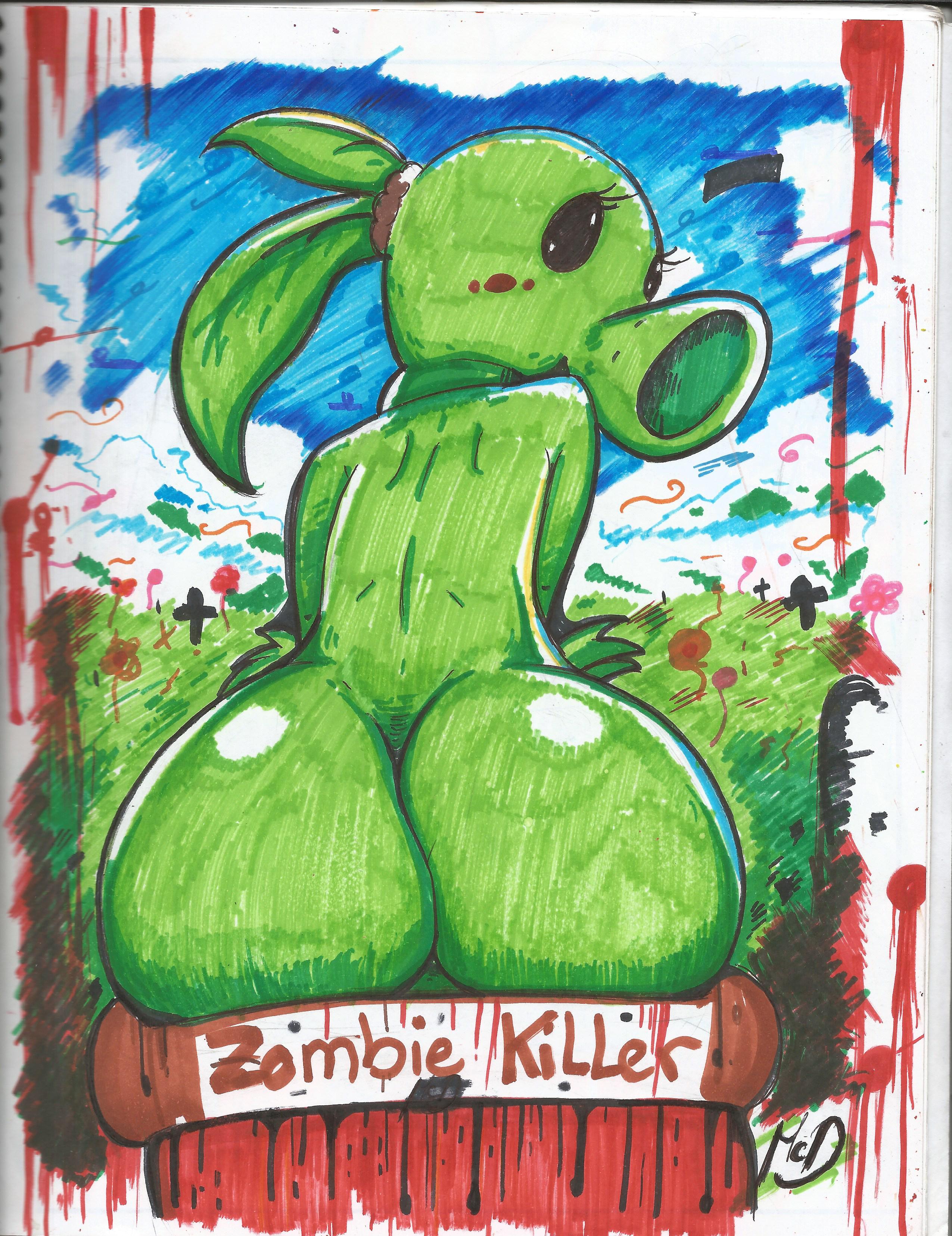 1girls, anus, ass, big ass, female, flora fauna, from behind, looking back, peashooter (pvz), plant, plant girl, plant humanoid, plantie, plants vs zombies, popcap games, pov, presenting ass, presenting hindquarters, pvz, tagme