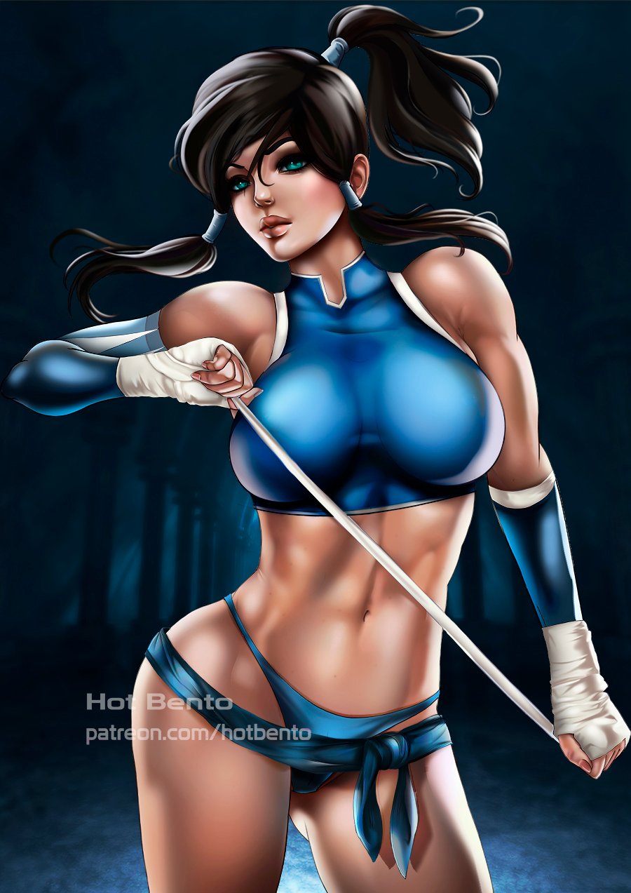 1girls avatar_legends big_breasts brown_hair clothing female female_only hot_bento hotbento hourglass_figure korra large_breasts long_hair panties solo solo_female solo_focus straight_hair the_avatar the_legend_of_korra water_tribe