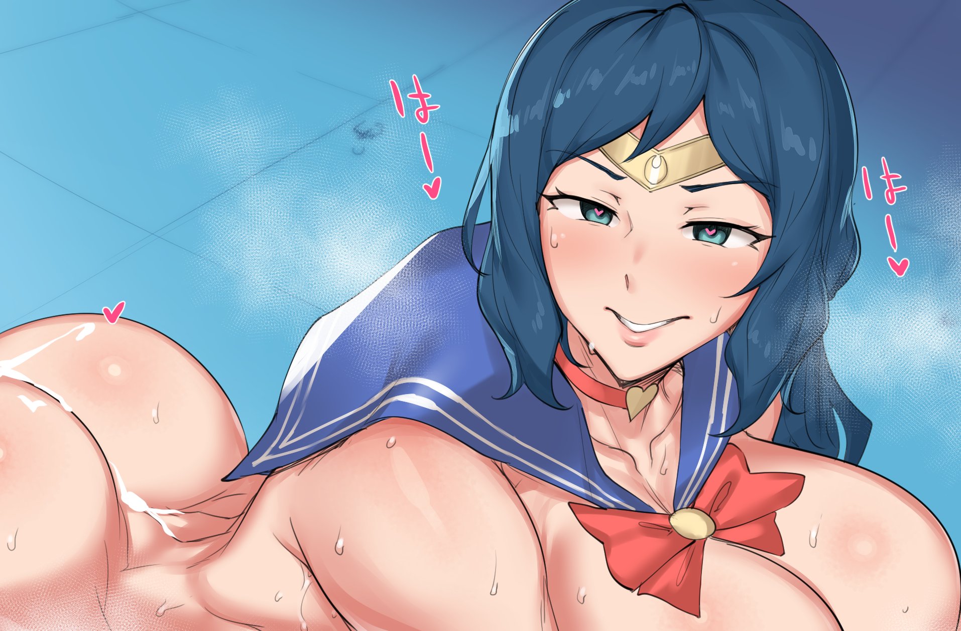 1girls, after anal, after sex, anal, ass, big ass, big breasts, bishoujo senshi sailor moon, blue hair, breasts, cosplay, crossover, cum, cum between ass, cum in ass, cum on ass, exposed ass, female, female only, gundam, gundam build fighters, heart-shaped pupils, huge ass, huge breasts, iori rinko, large ass, large breasts, meme, milf, natedecock, sailor moon (cosplay), sailor moon redraw challenge, sailor senshi uniform, sweat