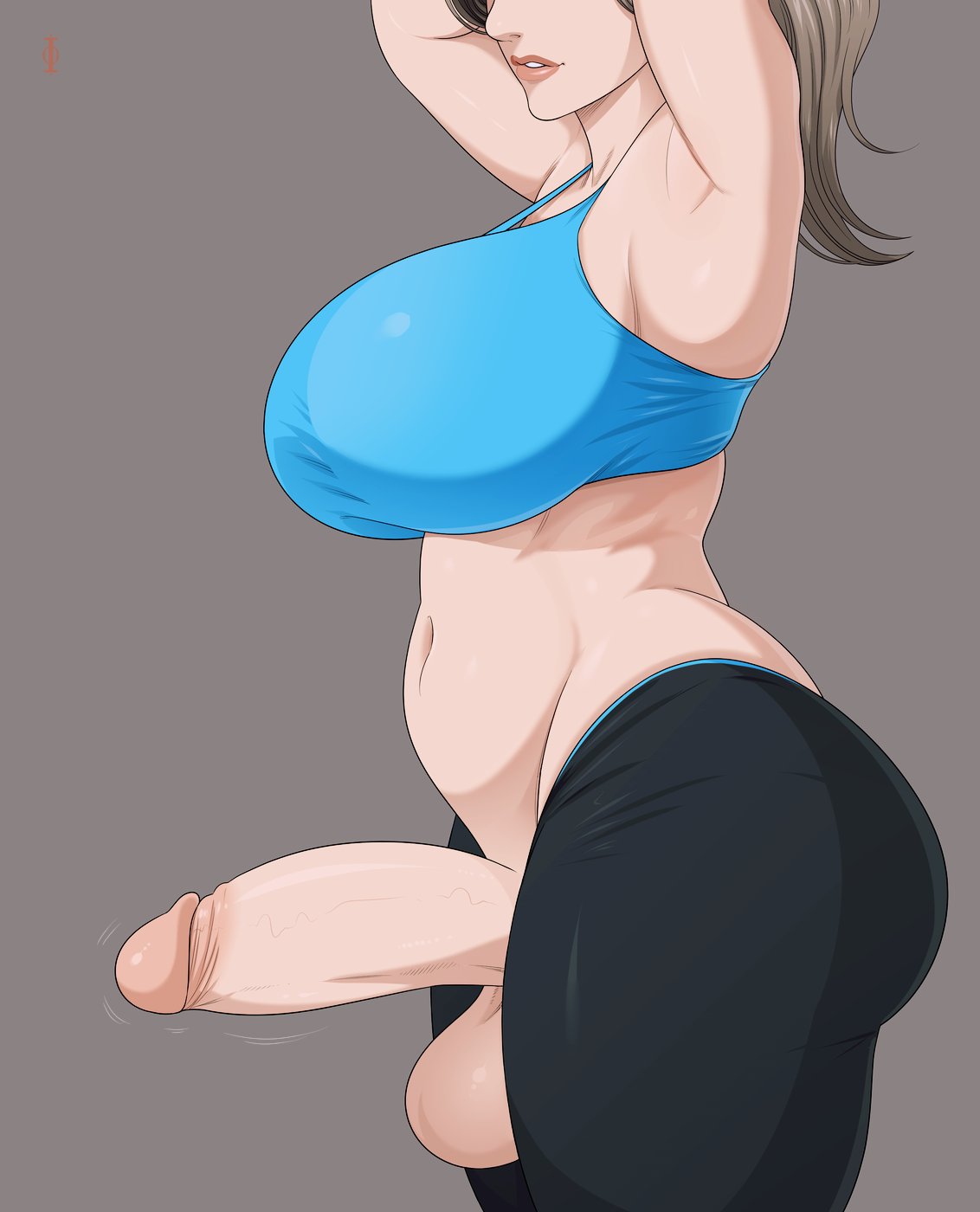 1futa 2021 arms_up ass balls big_ass big_breasts big_butt big_penis bottomless breasts brown_hair cleavage clothed clothing dickgirl erection faceless faceless_character faceless_futanari futa_only futanari hand_on_head huge_breasts huge_cock human large_breasts long_hair lunasanguinis mostly_clothed motion_lines nintendo pale-skinned_futanari pale_skin parted_lips penis penis_out ponytail presenting presenting_balls presenting_penis side_view solo solo_futa standing stomach testicles thick_thighs tight_clothing vein veins veiny_penis wide_hips wii_fit wii_fit_trainer yoga_pants