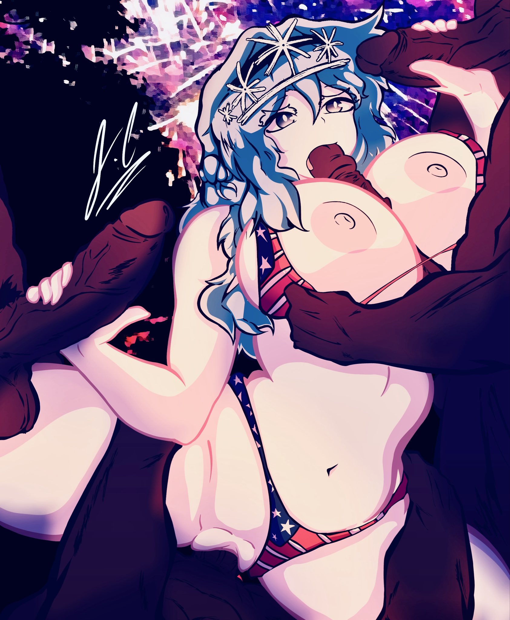 1girl, 1girls, 4boys, 4boys1girl, 4males, american flag bikini, android, android girl, background, being fucked, being held, being used, big breasts, blowjob, blue hair, boobjob, boobs, both hands on cock, cock, cock between breast, cock in pussy, cock worship, cumming in mouth, dick, dick between boobs, dick in pussy, dick on face, dicked down, dream game, eunoia, female, female penetrated, fireworks, fivesome, fourth of july, frozen soul, fucked, fucked from below, fucking, gangbang, grabbing hips, grabbing penis, hand on hip, handjob, human, human on robot, humanoid penis, jerking, jerking penis, lesbian conversion, lesbian gets dicked, lesbian to straight, lesbian with male, looking at another, male, male penetrating, male penetrating female, male/female, multiple boys, multiple males, orientation play, penetrated, penetrated female, penetrated while standing, penetration, penis, penis between breasts, penis in mouth, penis in pussy, penis on face, penis on lips, pleasured, public sex, pussy, pussy penetration, roblox, roblox game, robloxian, robot, robot girl, rubbing penis, sex, spitroast, straight, straight sex, tagme (artist), titjob, tits, underwear, vagina, vaginal, vaginal penetration, vaginal sex, white body