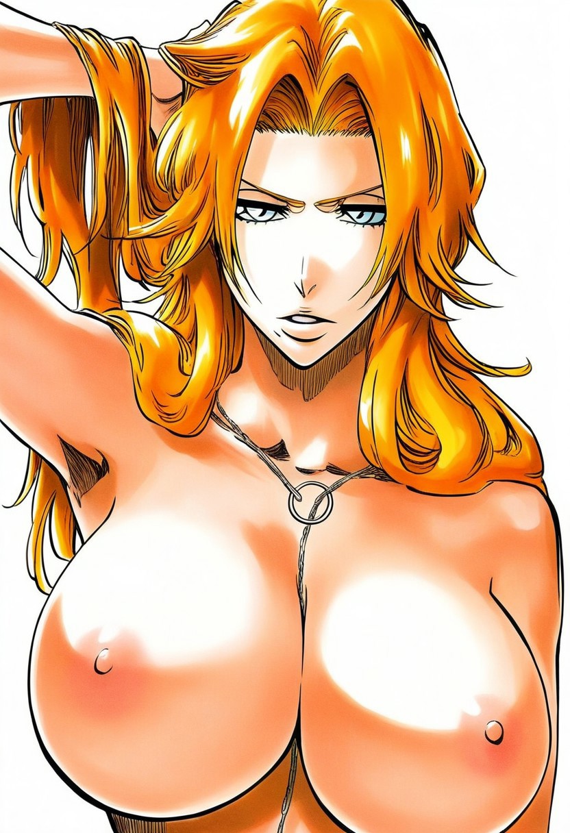 1girls ai_generated bleach long_hair matsumoto_rangiku orange_hair tagme