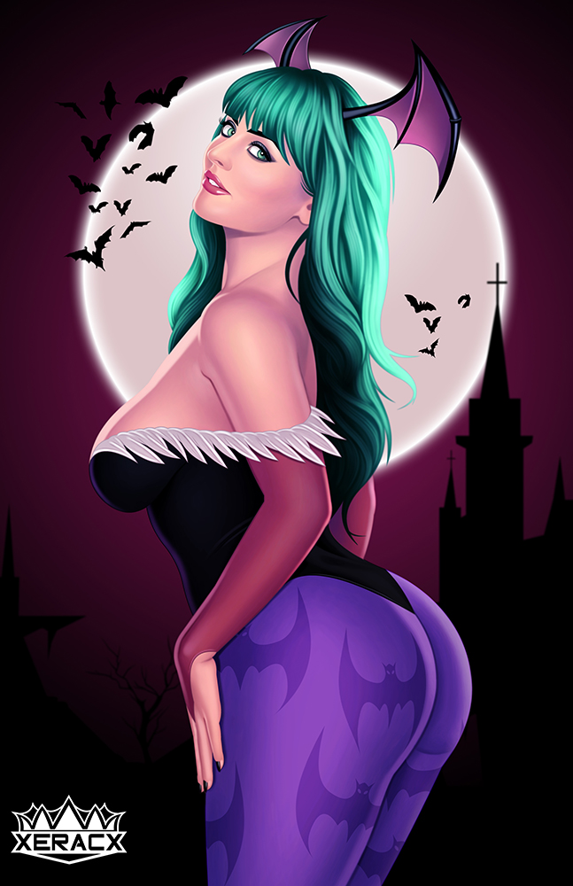 1girls apple_butt ass bats big_ass big_breasts capcom cleavage clothing cosplay curvaceous curves curvy darkstalkers dat_ass demon_girl fat_ass female female_only green_eyes green_hair head_wings hips huge_ass ismael_rac large_ass large_breasts long_hair looking_at_viewer moon morrigan_aensland morrigan_aensland_(cosplay) outfit pantyhose porn_star real_person solo sophie_dee succubus thick_thighs voluptuous waist wide_hips xeracx