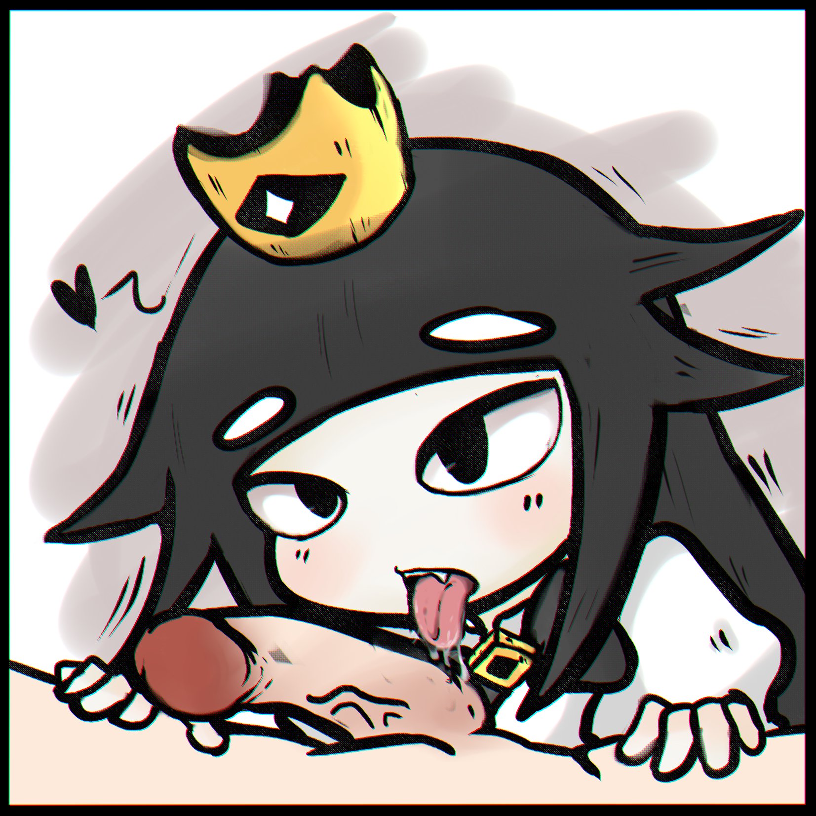 black eyes, dagger131134, female, liar princess, licking penis, long hair, long tongue, male, oral, penis, saliva, textless, the liar princess and the blind prince, tongue, tongue out